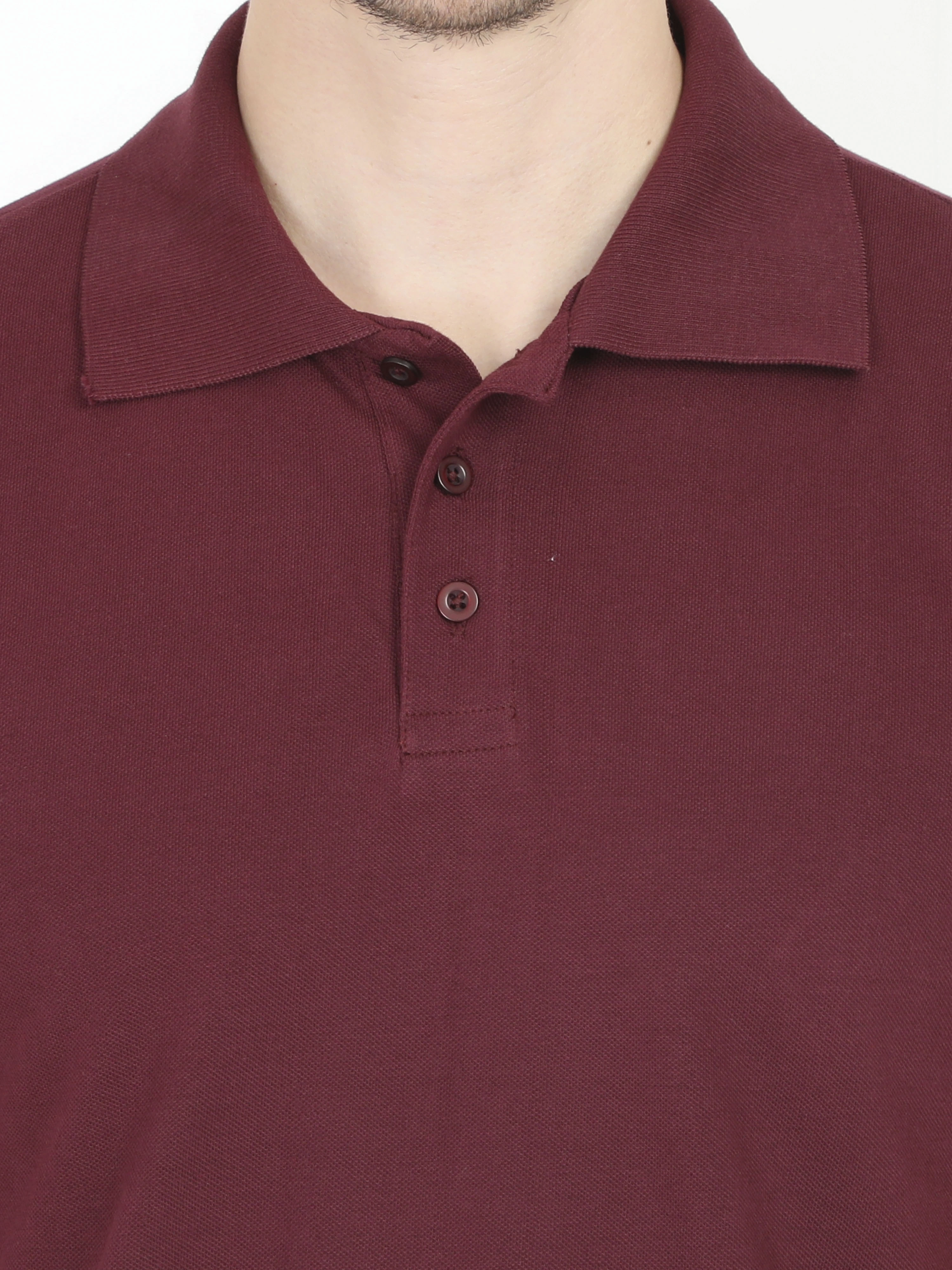 Unisex Polo Half Sleeve T-shirt-Maroon-S-4