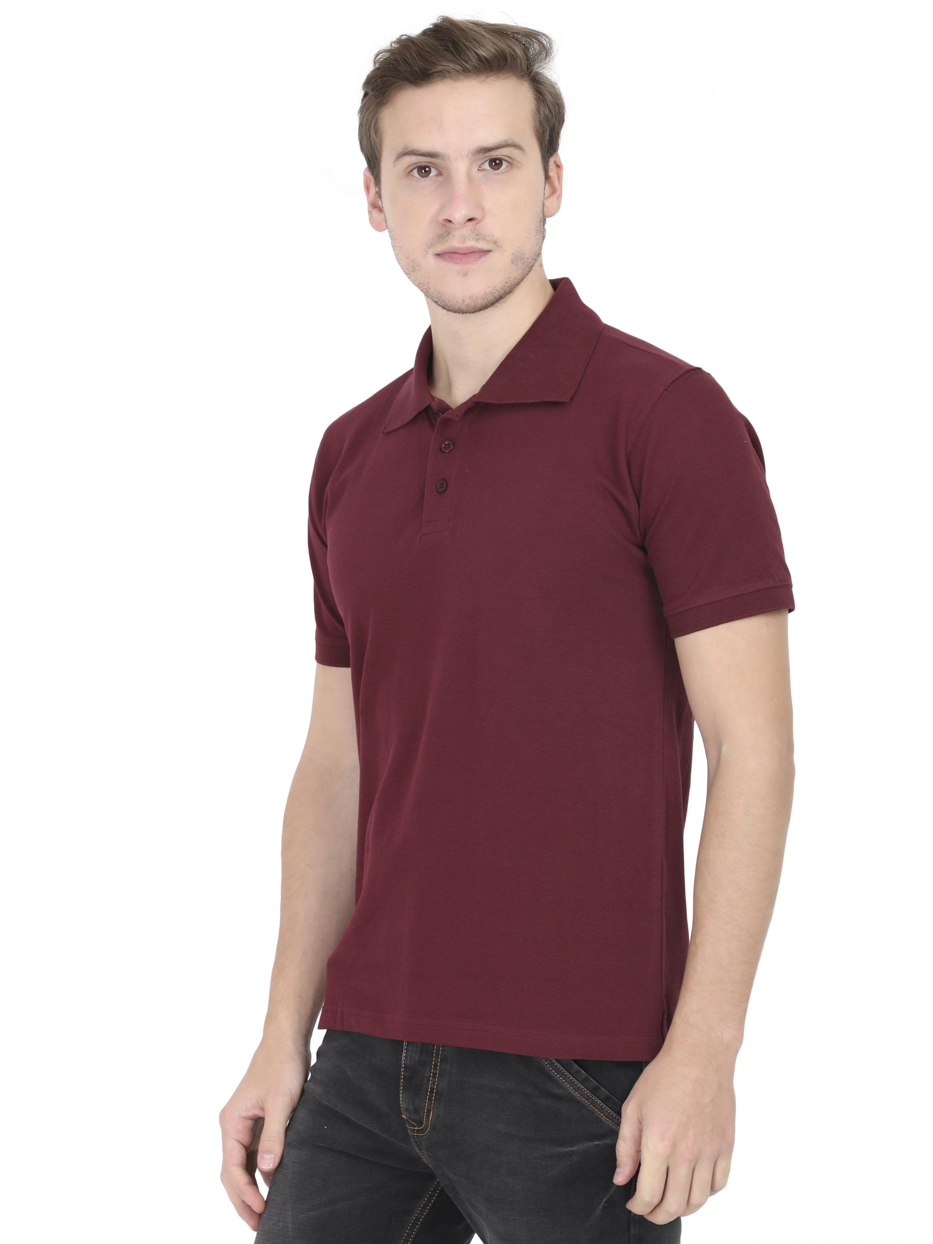 Unisex Polo Half Sleeve T-shirt-MPHs-Mn-M