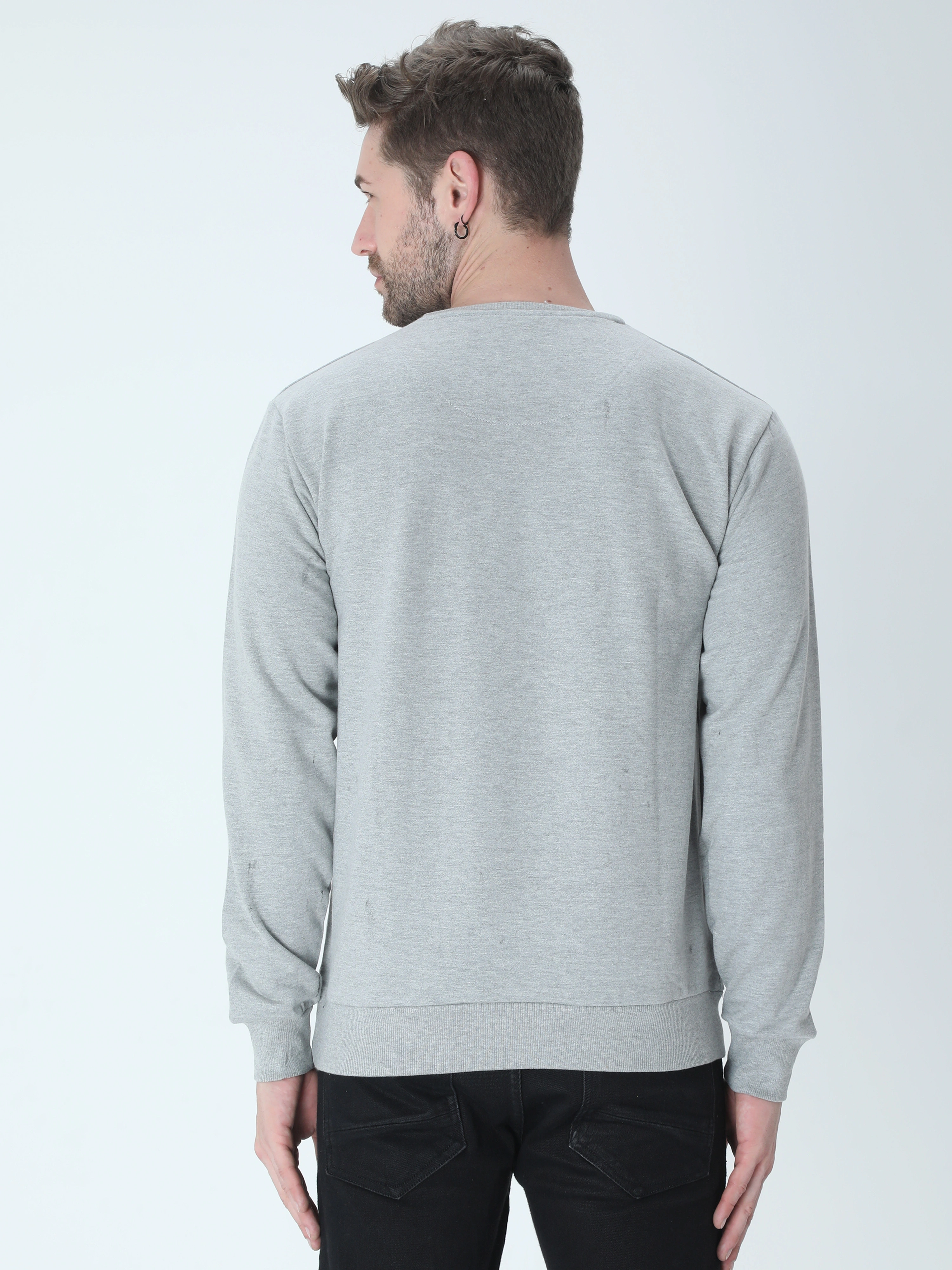 Sweatshirts Unisex-Grey Melange-S-3