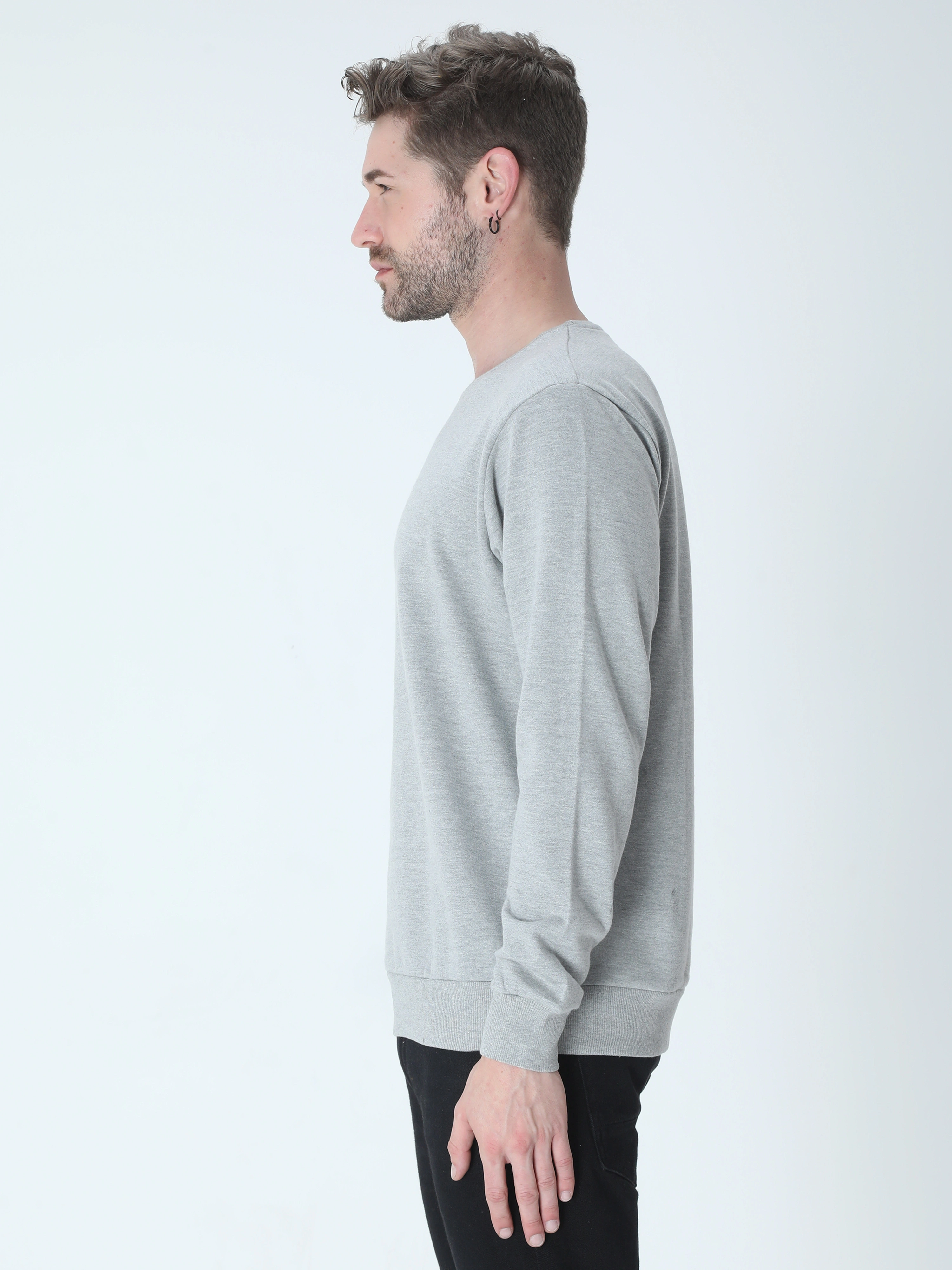 Sweatshirts Unisex-Grey Melange-M-1