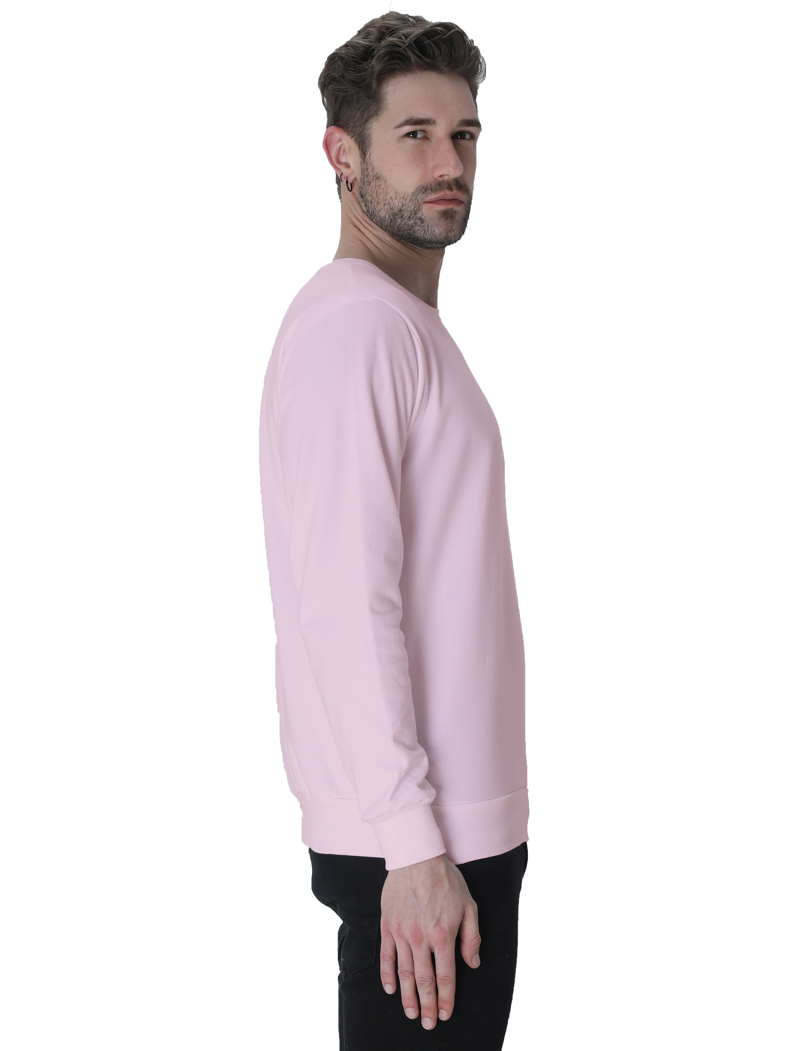 Sweatshirts Unisex-Light Baby Pink-M-3