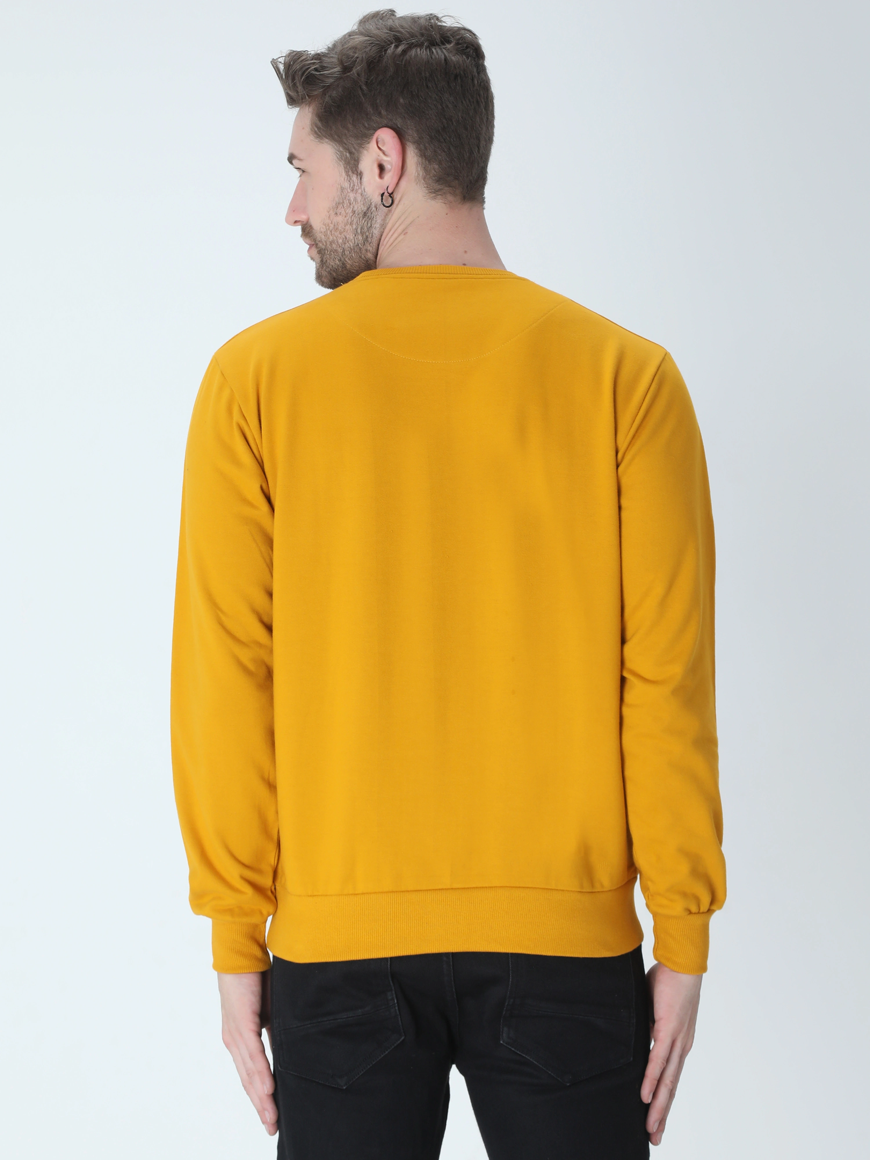 Sweatshirts Unisex-Mustard Yellow-S-3