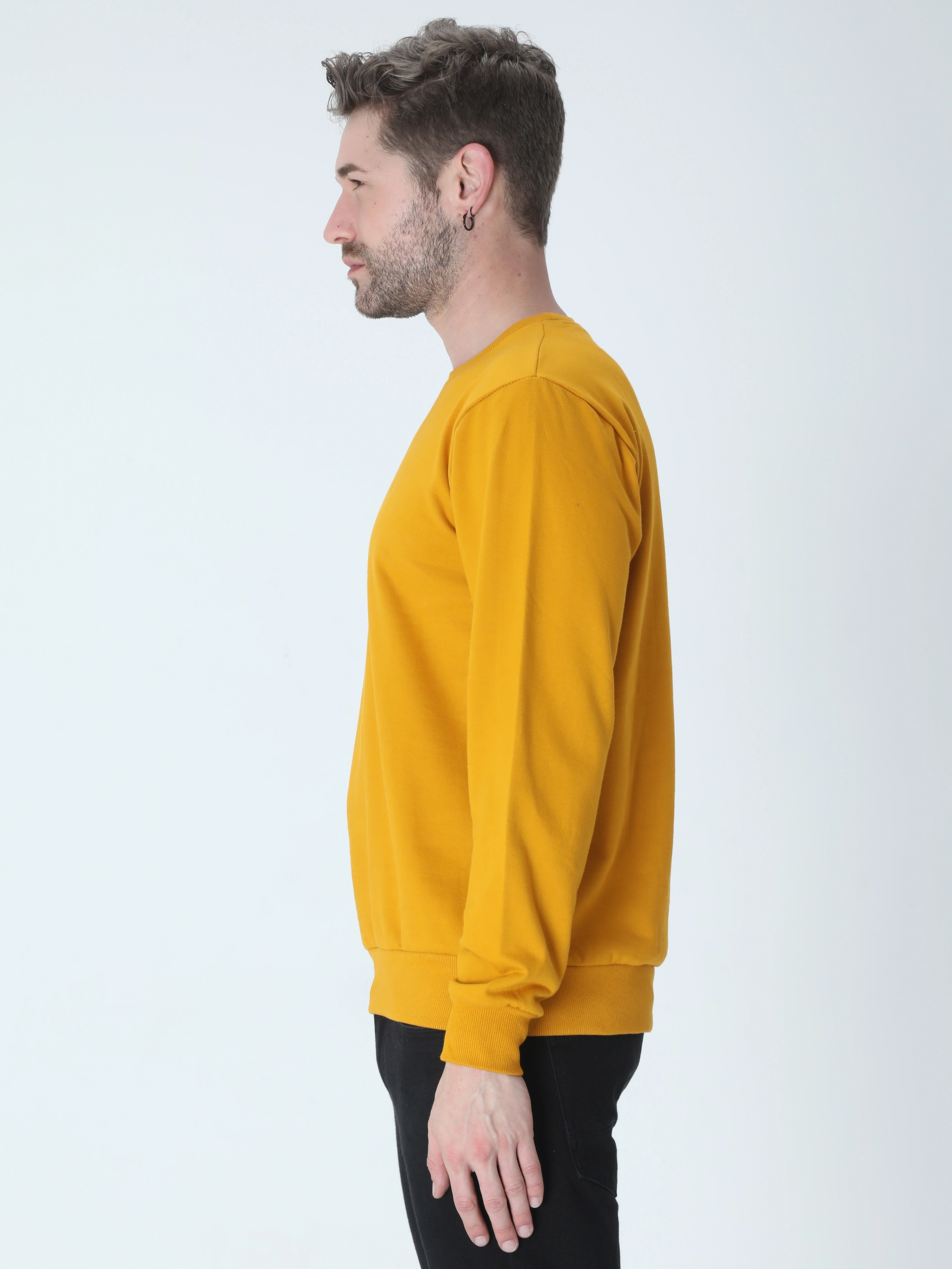 Sweatshirts Unisex-Mustard Yellow-L-1