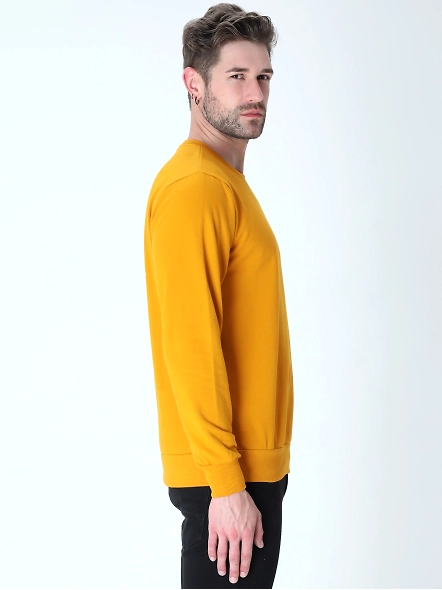 Sweatshirts Unisex-Mustard Yellow-L-2