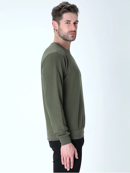 Sweatshirts Unisex-Olive Green-S-2