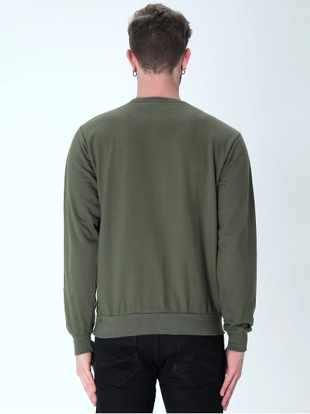 Sweatshirts Unisex-Olive Green-M-3
