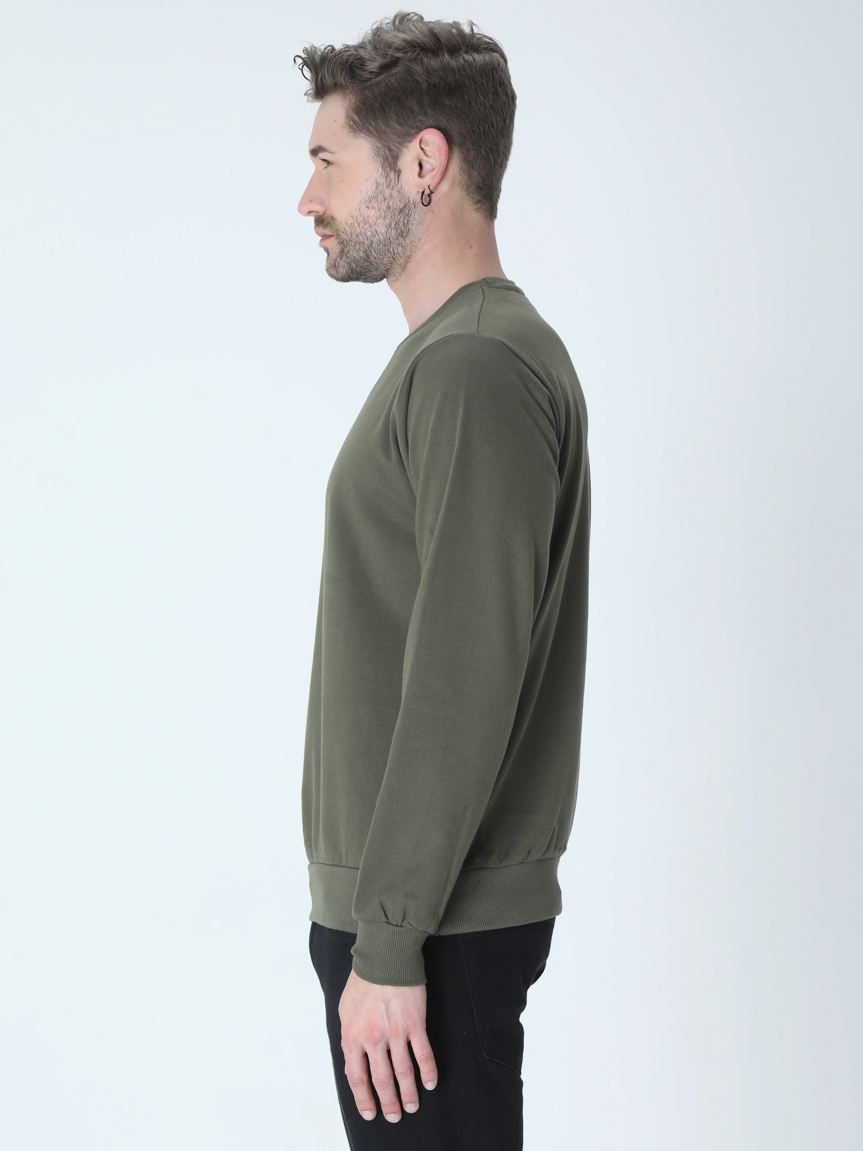 Sweatshirts Unisex-Olive Green-XXL-1