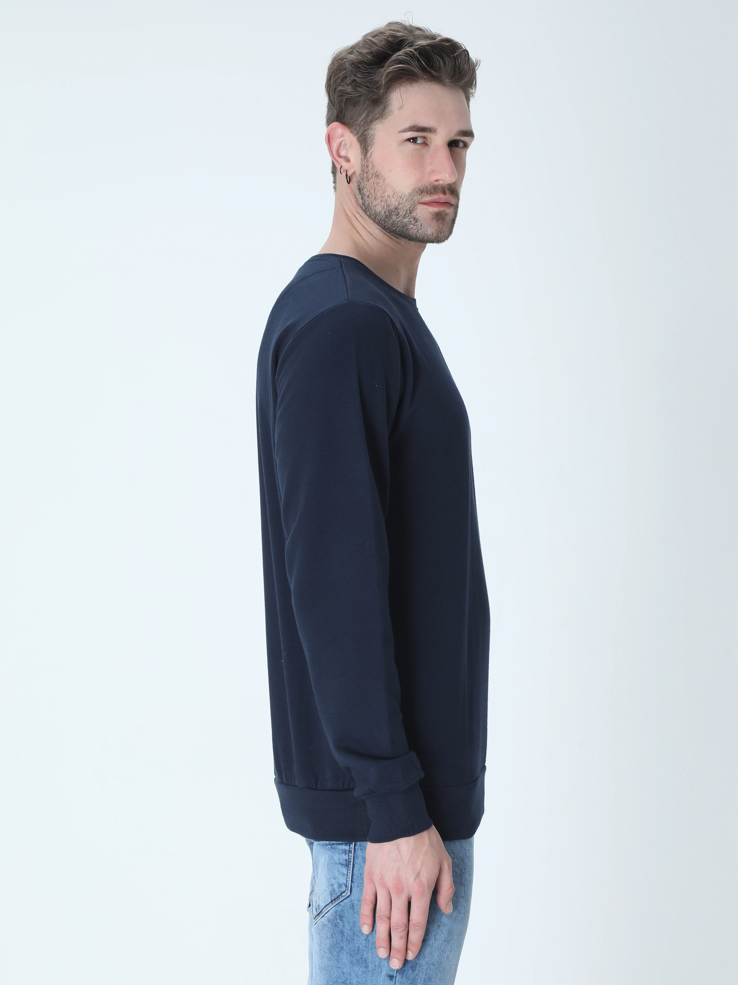 Sweatshirts Unisex-Navy Blue-S-2