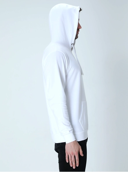 Hooded SweatShirt Unisex-White-S-2