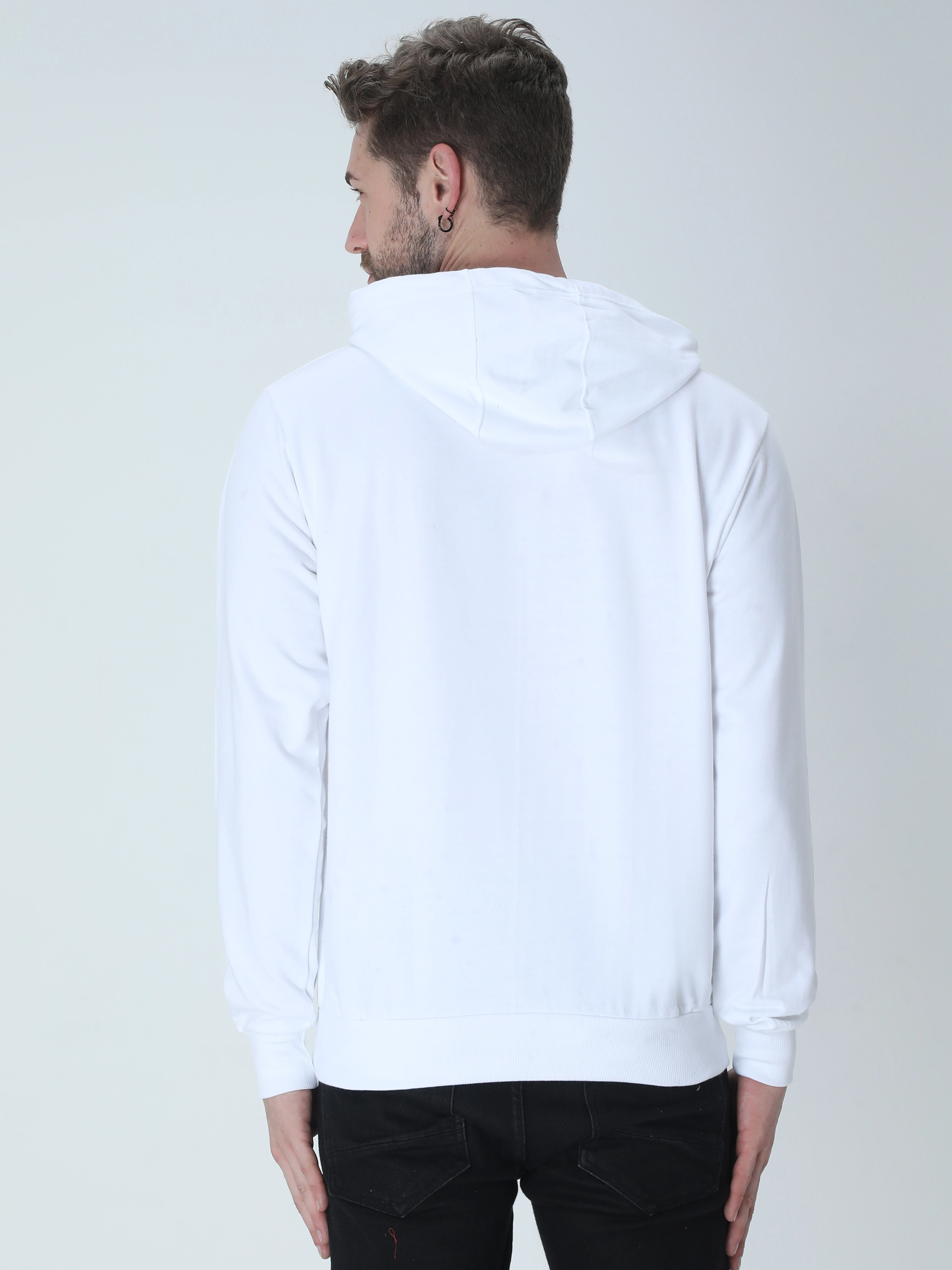 Hooded SweatShirt Unisex-White-S-3