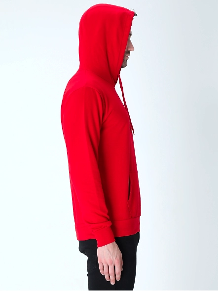 Hooded SweatShirt Unisex-Red-S-2