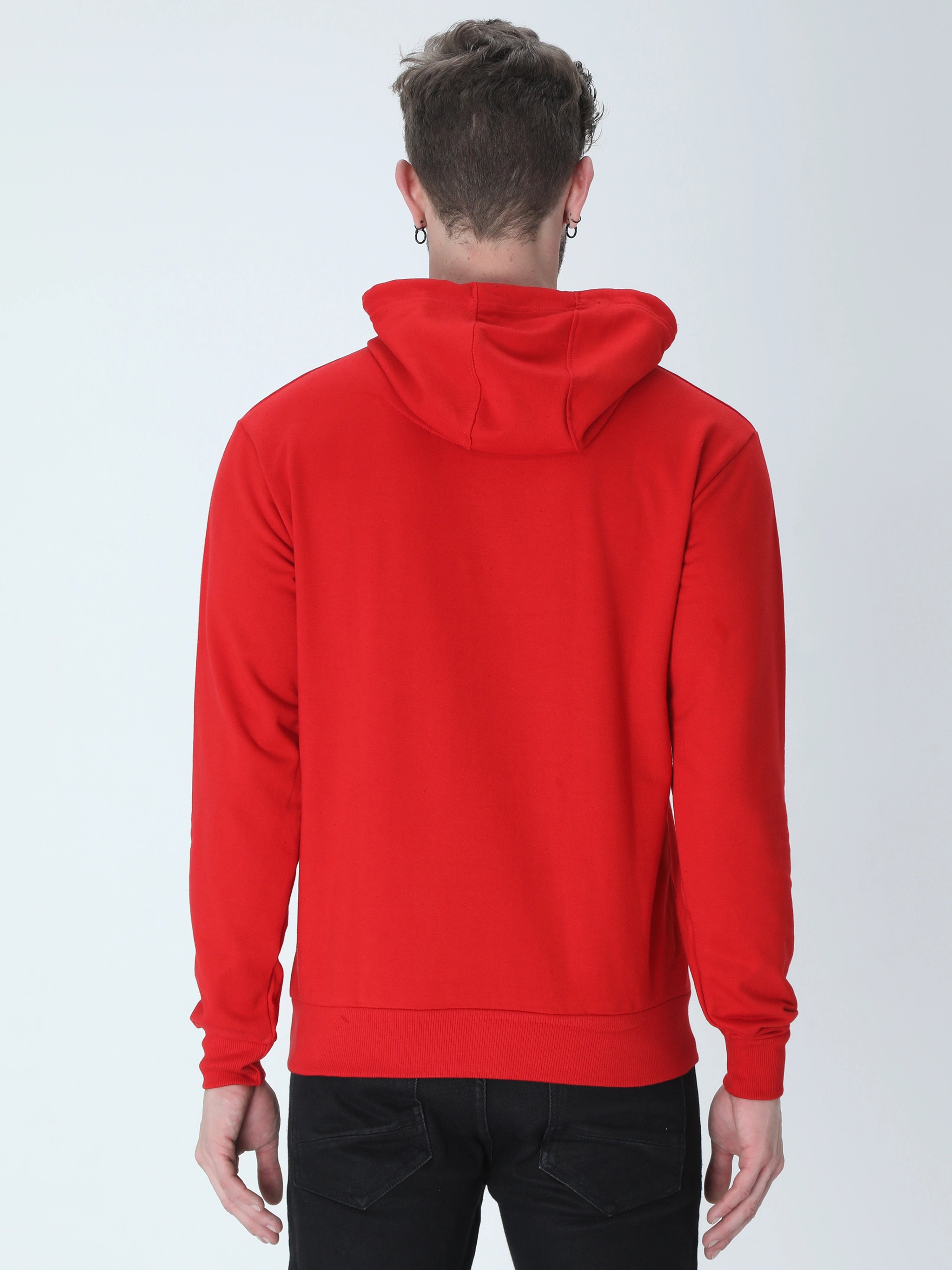 Hooded SweatShirt Unisex-Red-S-4