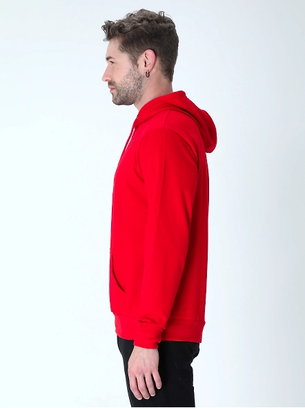 Hooded SweatShirt Unisex-Red-L-1
