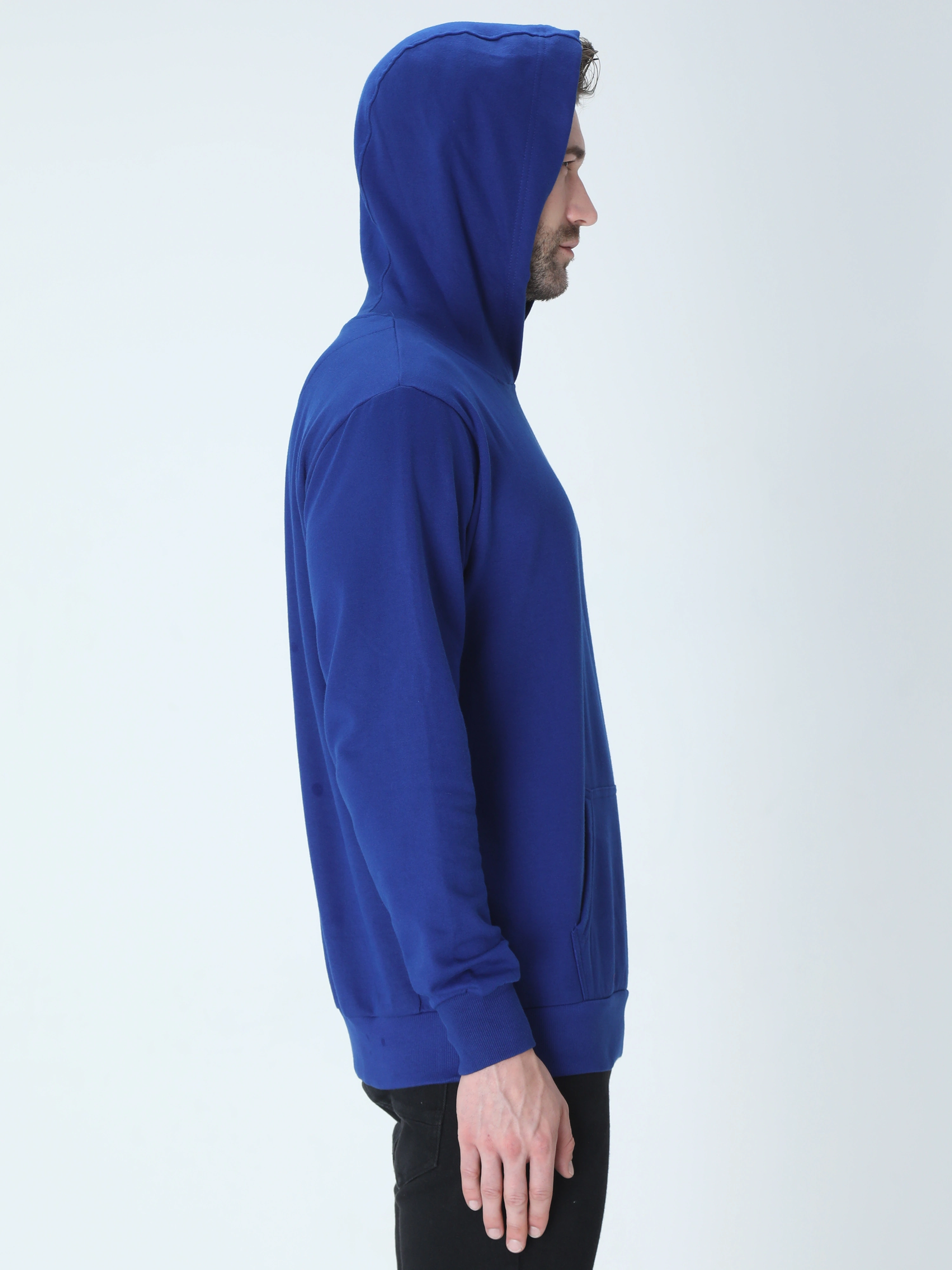 Hooded SweatShirt Unisex-Royal Blue-L-1