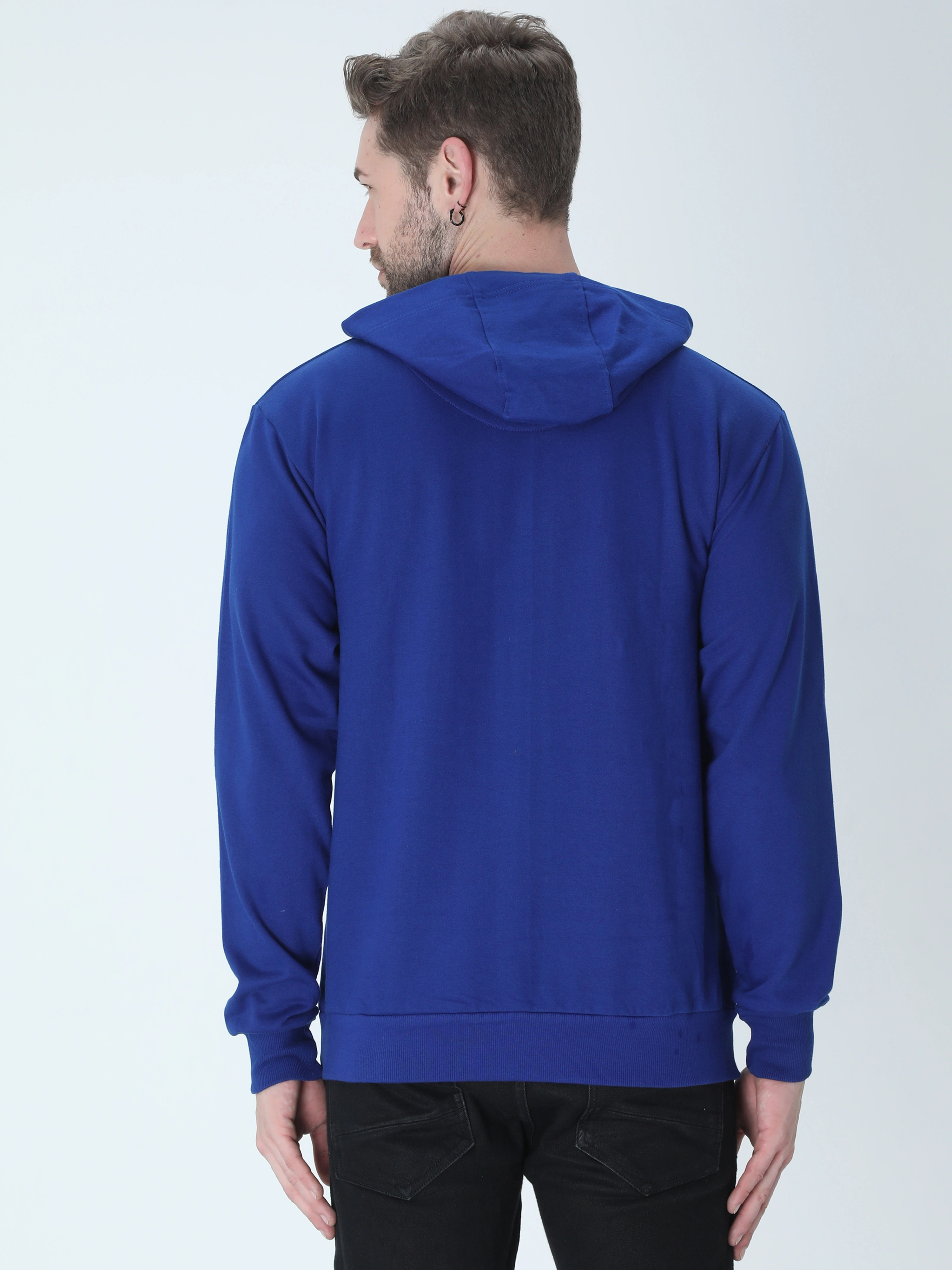 Hooded SweatShirt Unisex-Royal Blue-L-2