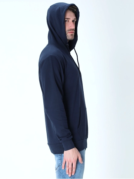 Hooded SweatShirt Unisex-Navy Blue-L-2