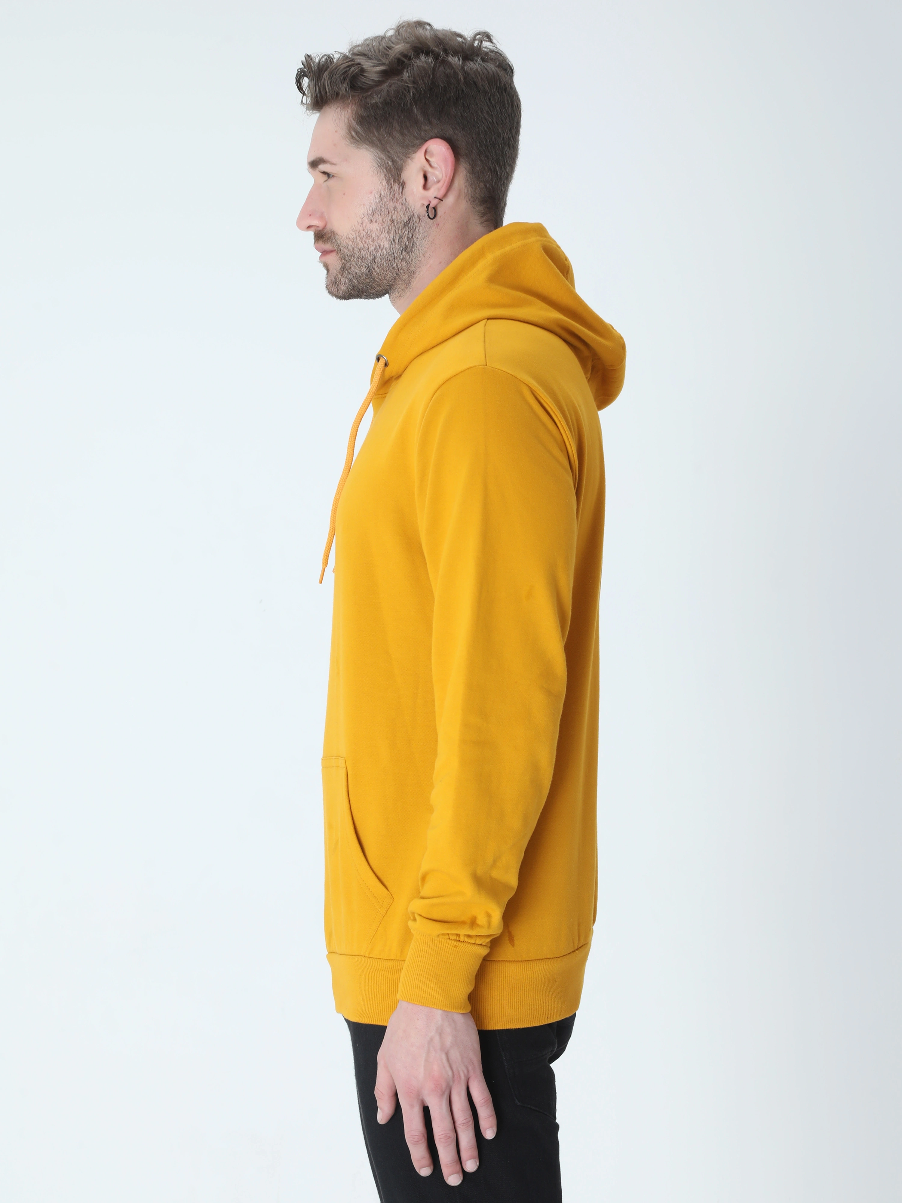 Hooded SweatShirt Unisex-Mustard Yellow-S-1