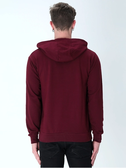 Hooded SweatShirt Unisex-Maroon-L-3
