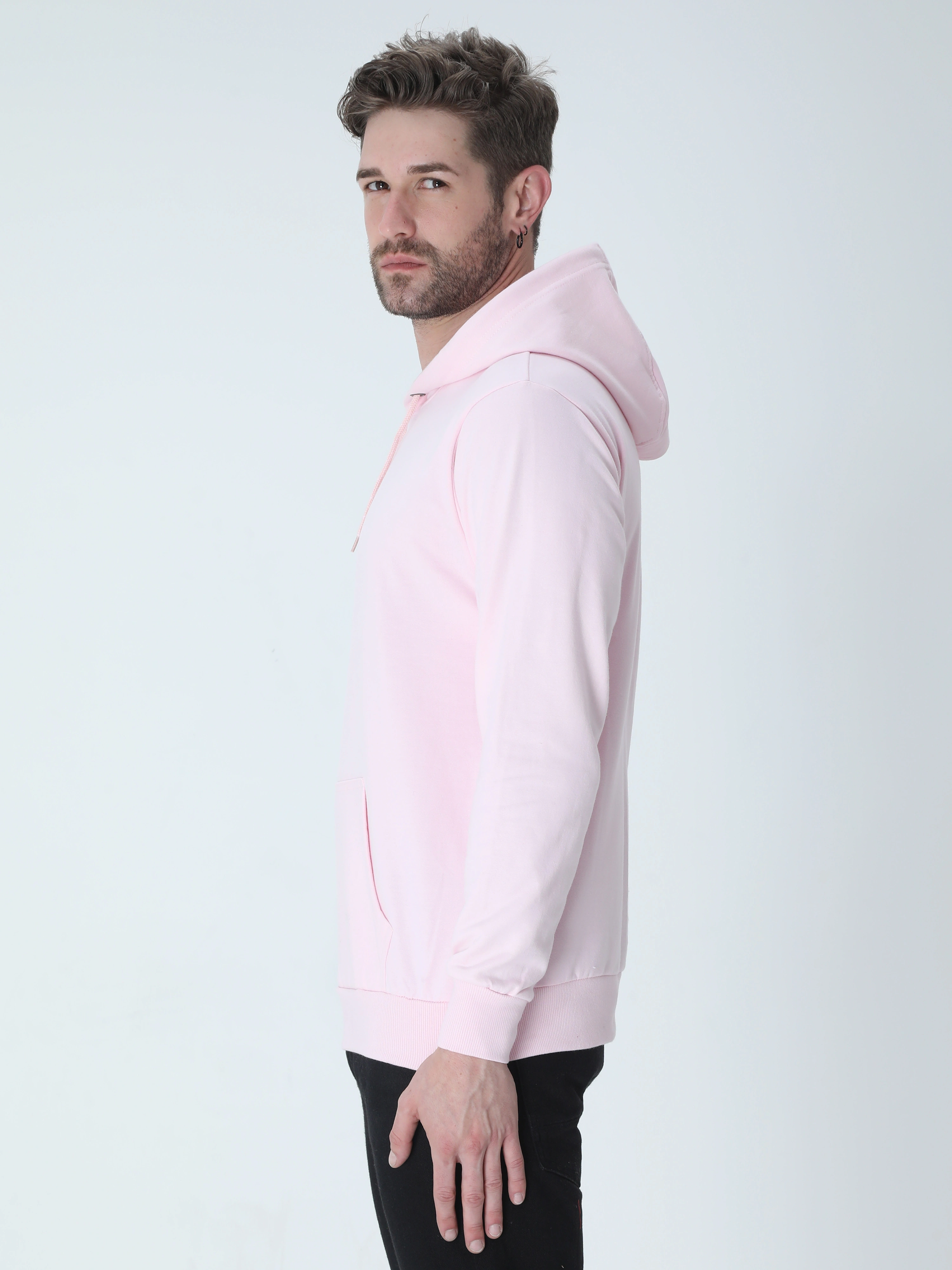 Hooded SweatShirt Unisex-Light Baby Pink-M-1