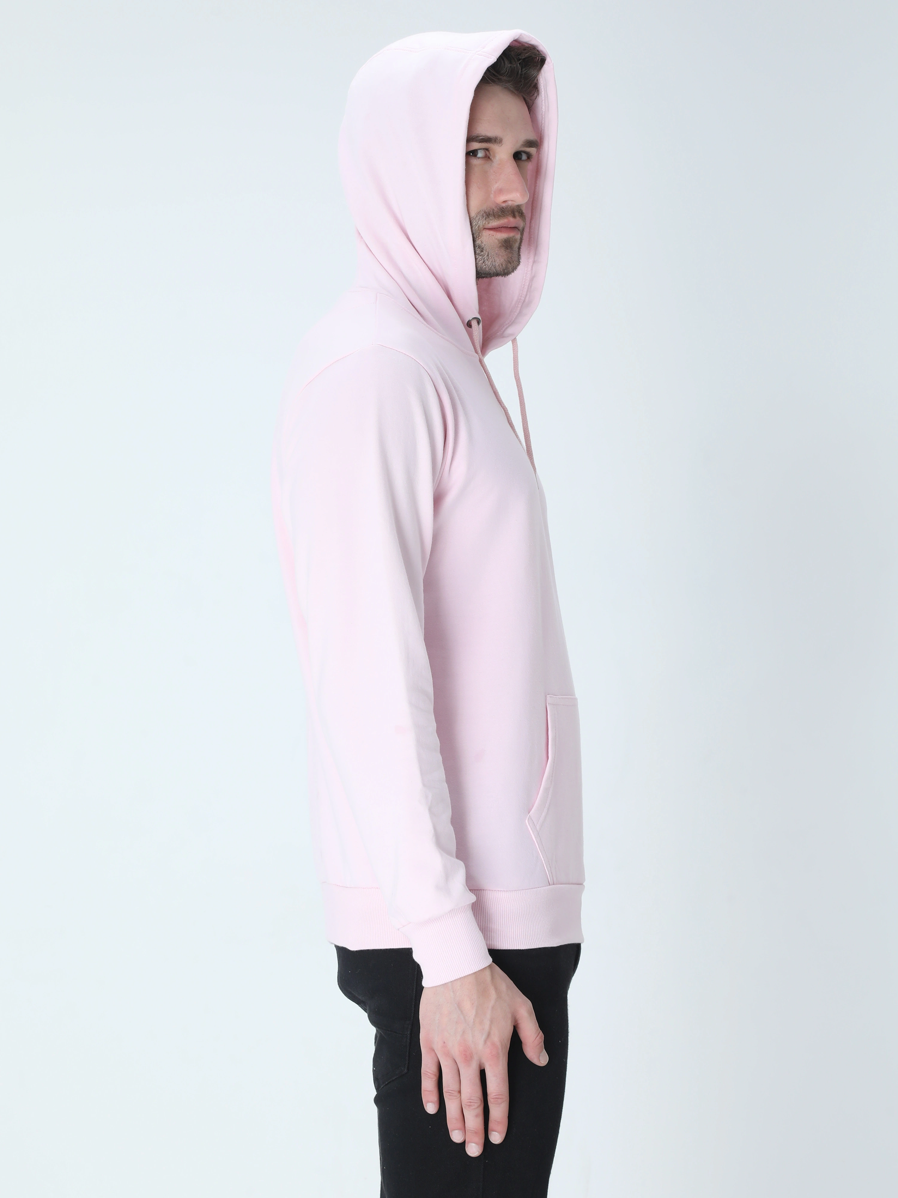 Hooded SweatShirt Unisex-Light Baby Pink-XL-2