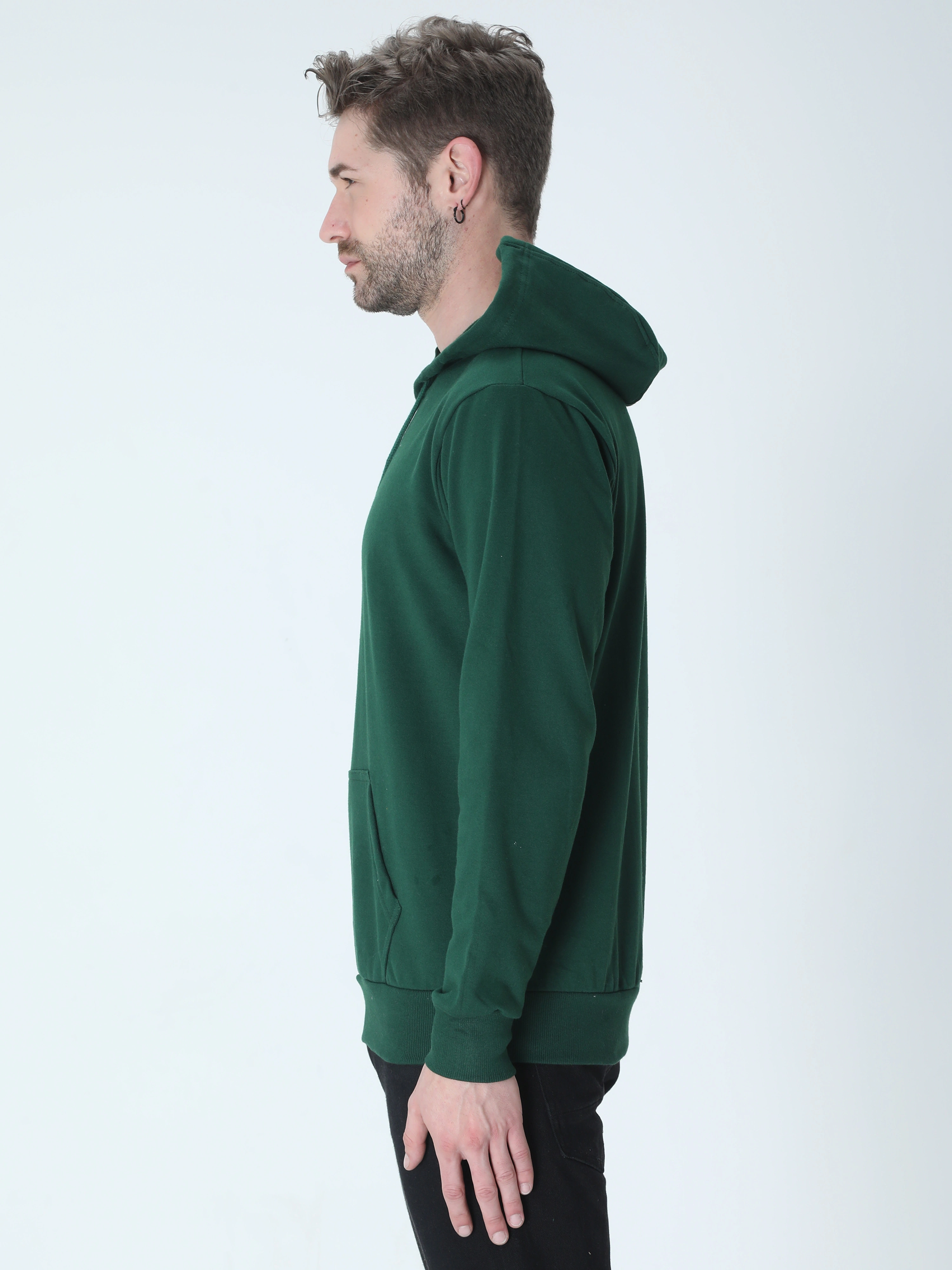 Hooded SweatShirt Unisex-Bottle Green-S-1