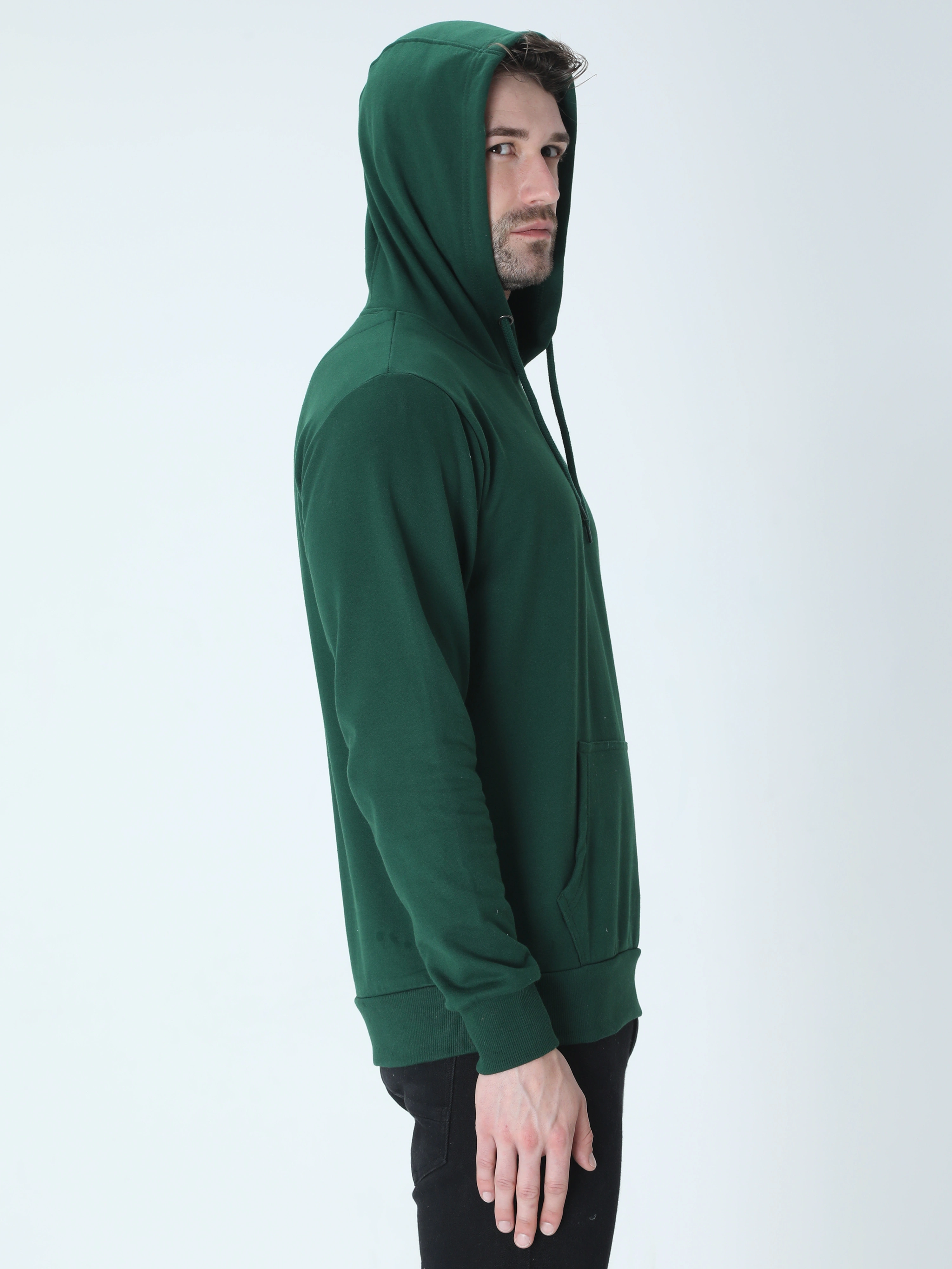 Hooded SweatShirt Unisex-Bottle Green-S-2