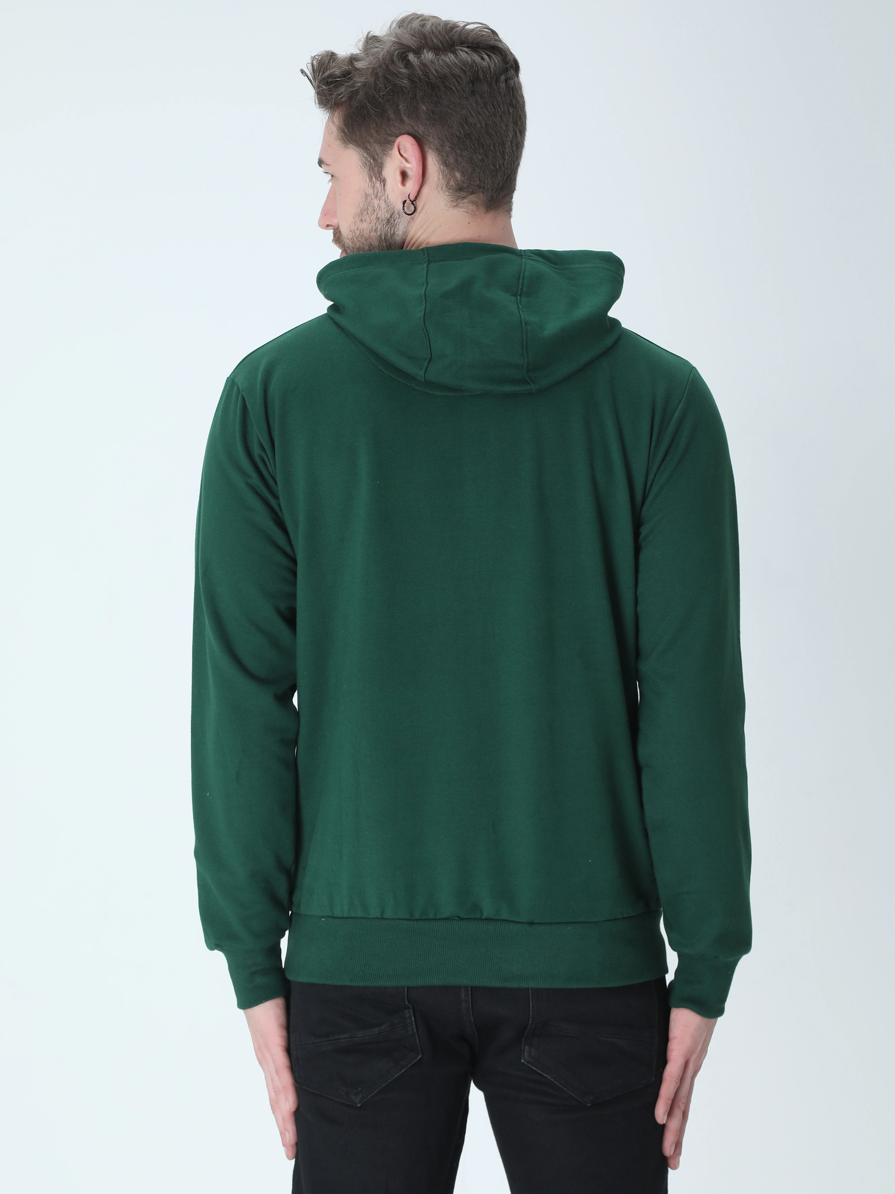 Hooded SweatShirt Unisex-Bottle Green-S-3