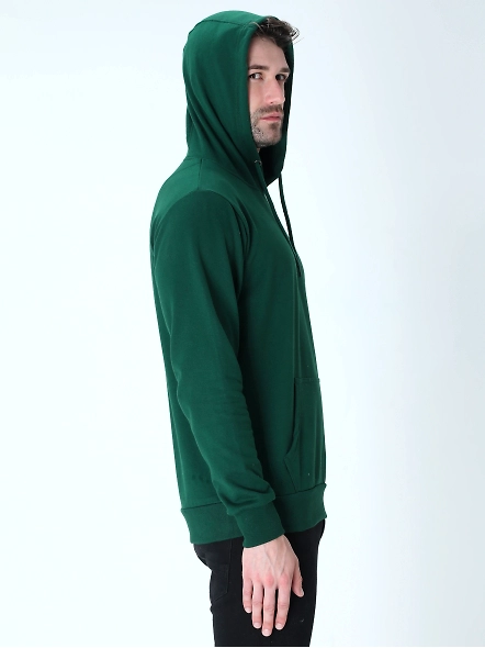 Hooded SweatShirt Unisex-Bottle Green-L-2