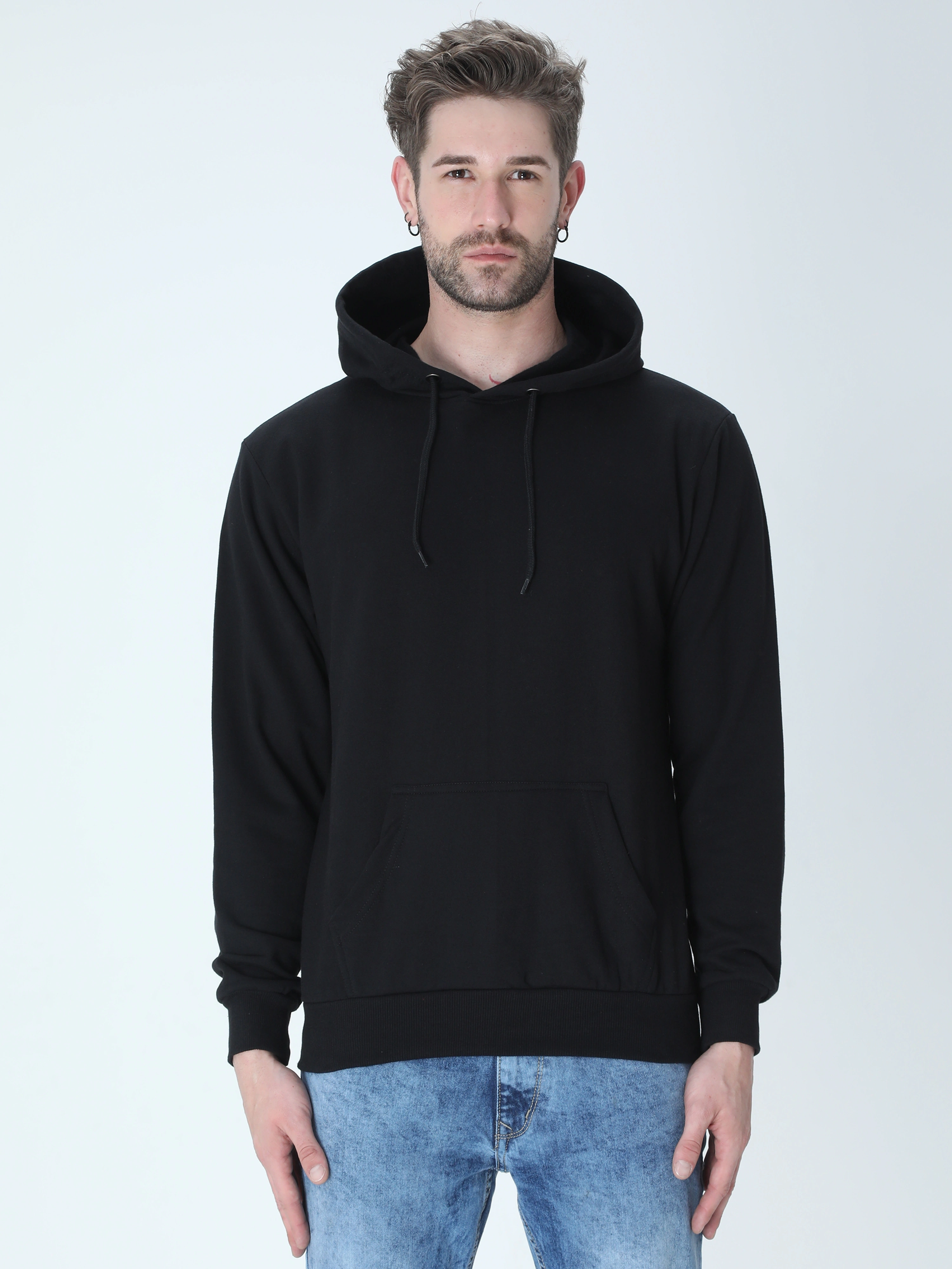 Hooded SweatShirt Unisex-UHd-Bk-S