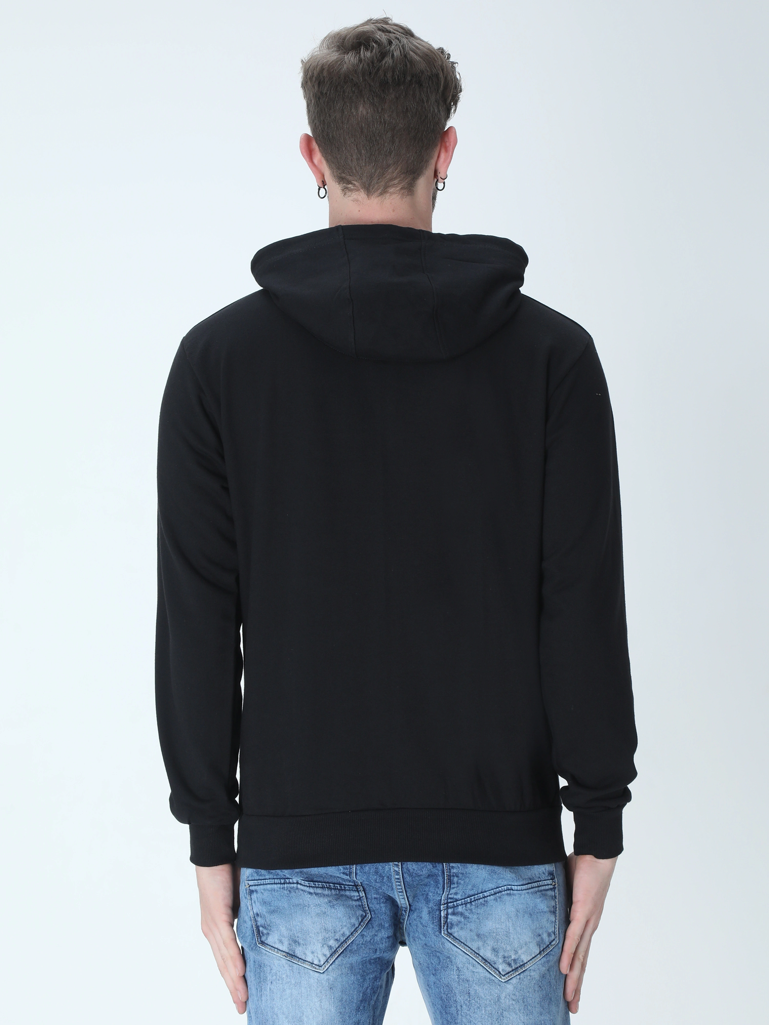 Hooded SweatShirt Unisex-Black-S-3