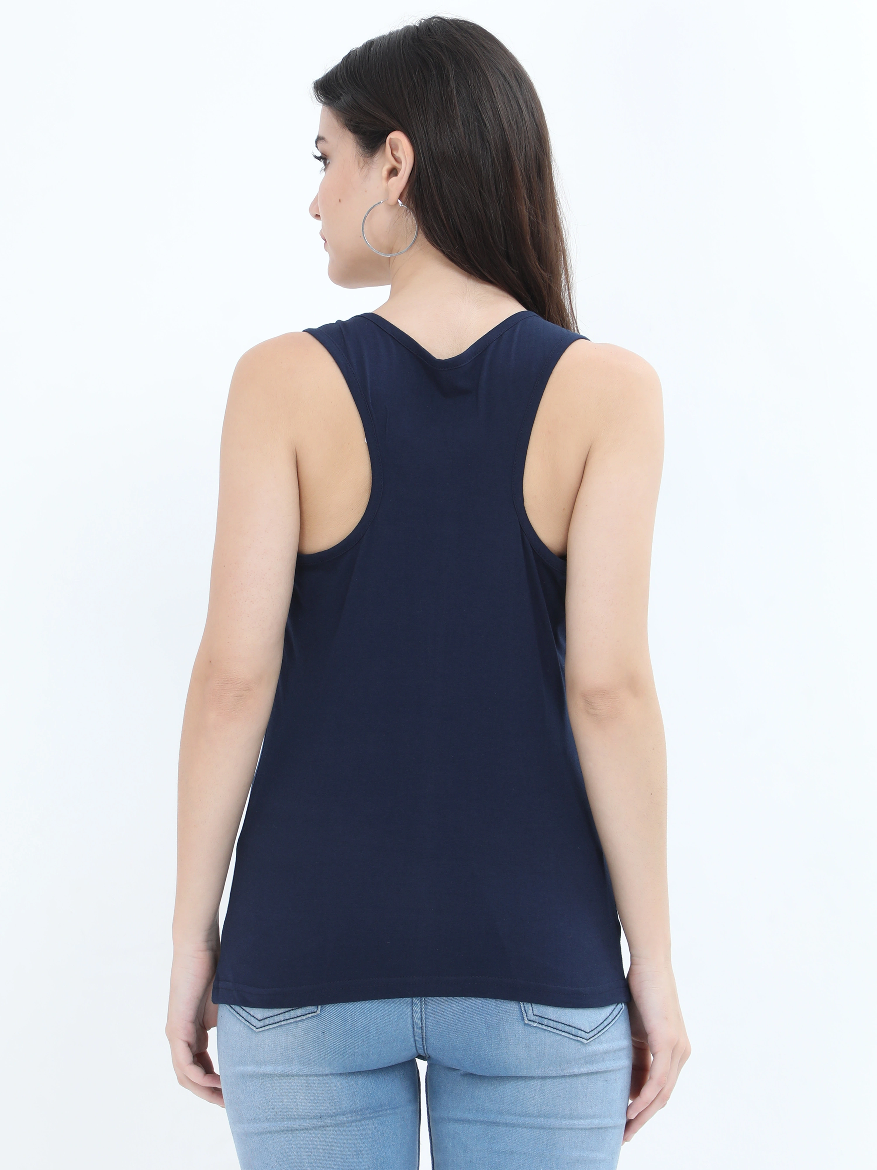 Female Tank Top-Navy Blue-M-3