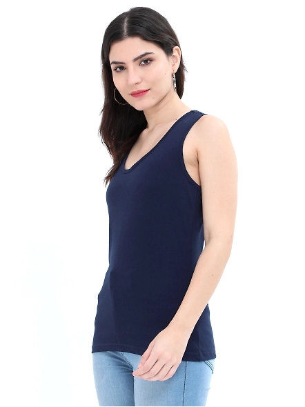 Female Tank Top-Navy Blue-XL-1