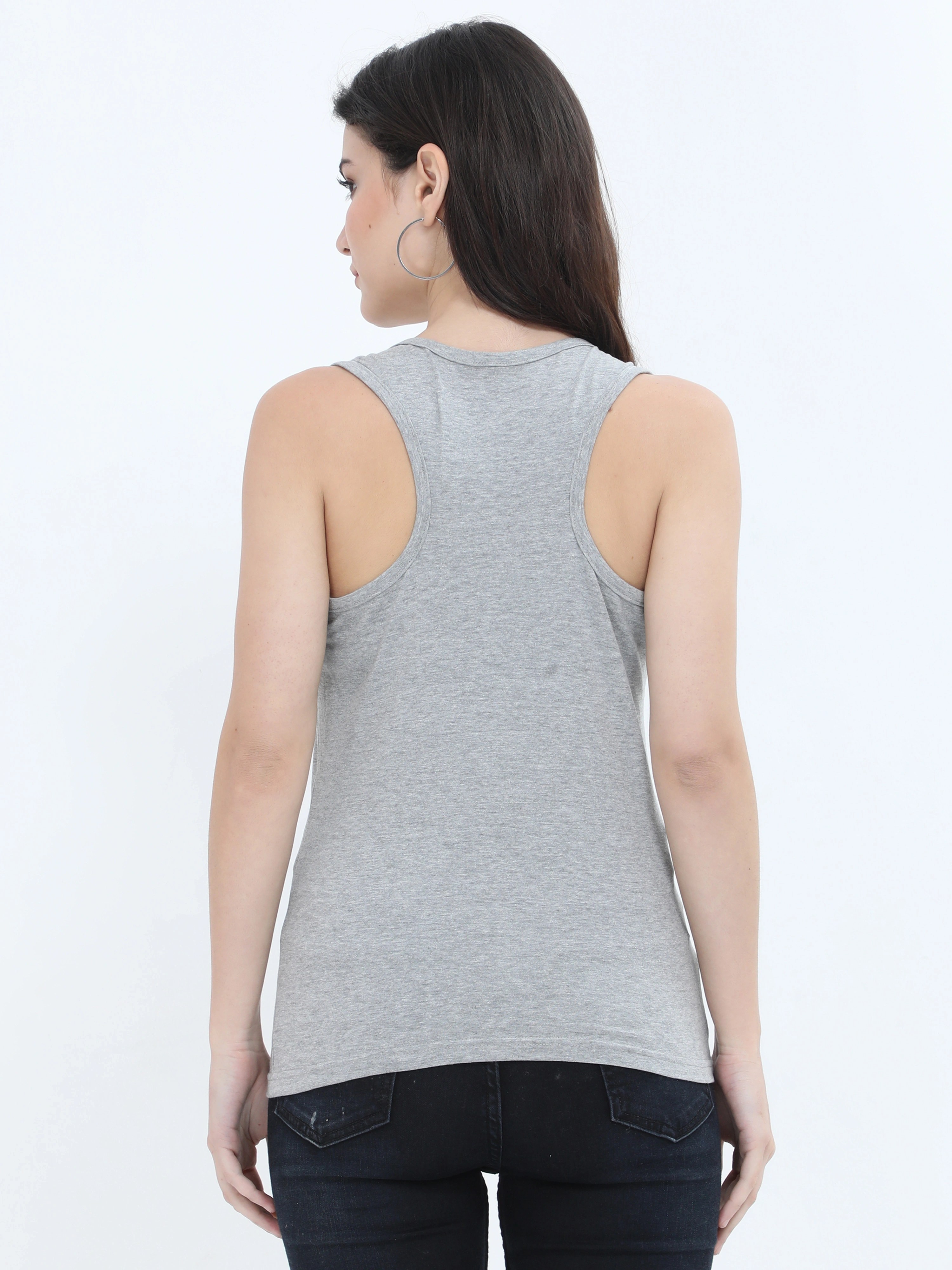 Female Tank Top-Grey Melange-L-3