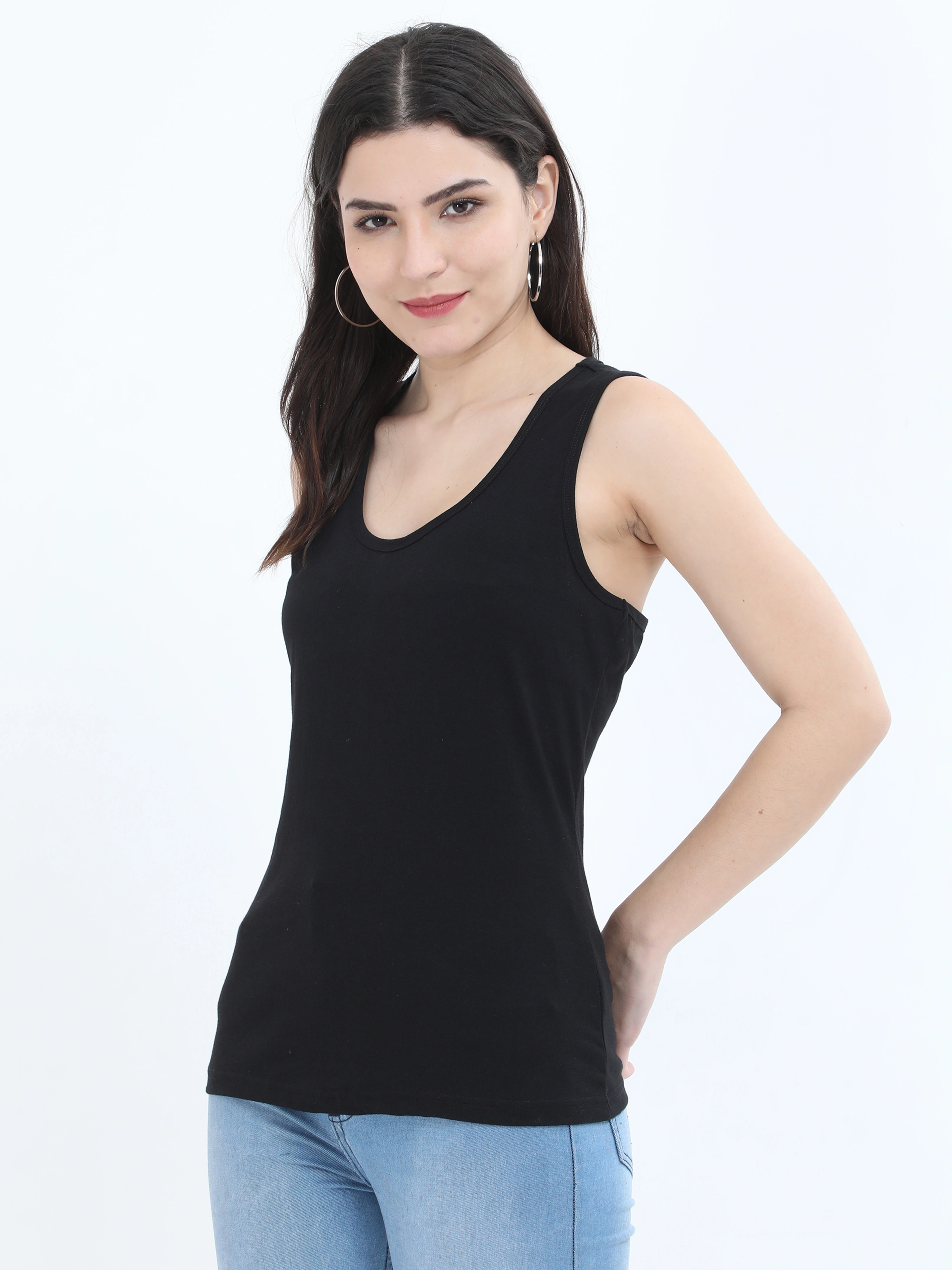 Female Tank Top-Black-M-1