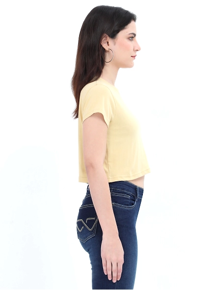 Female Crop Tops-Beige-S-2