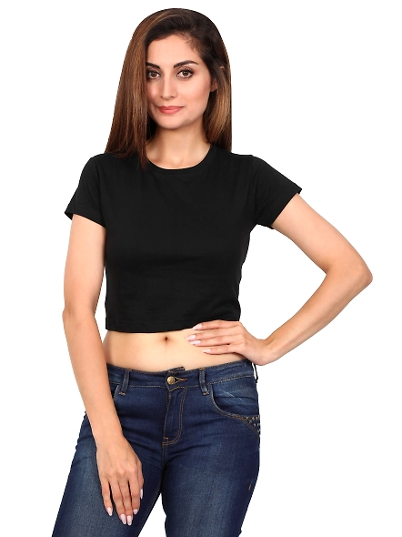 Female Crop Tops-FCpTp-Bk-XS