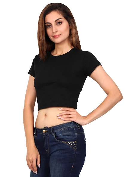 Female Crop Tops-Black-2XL-1