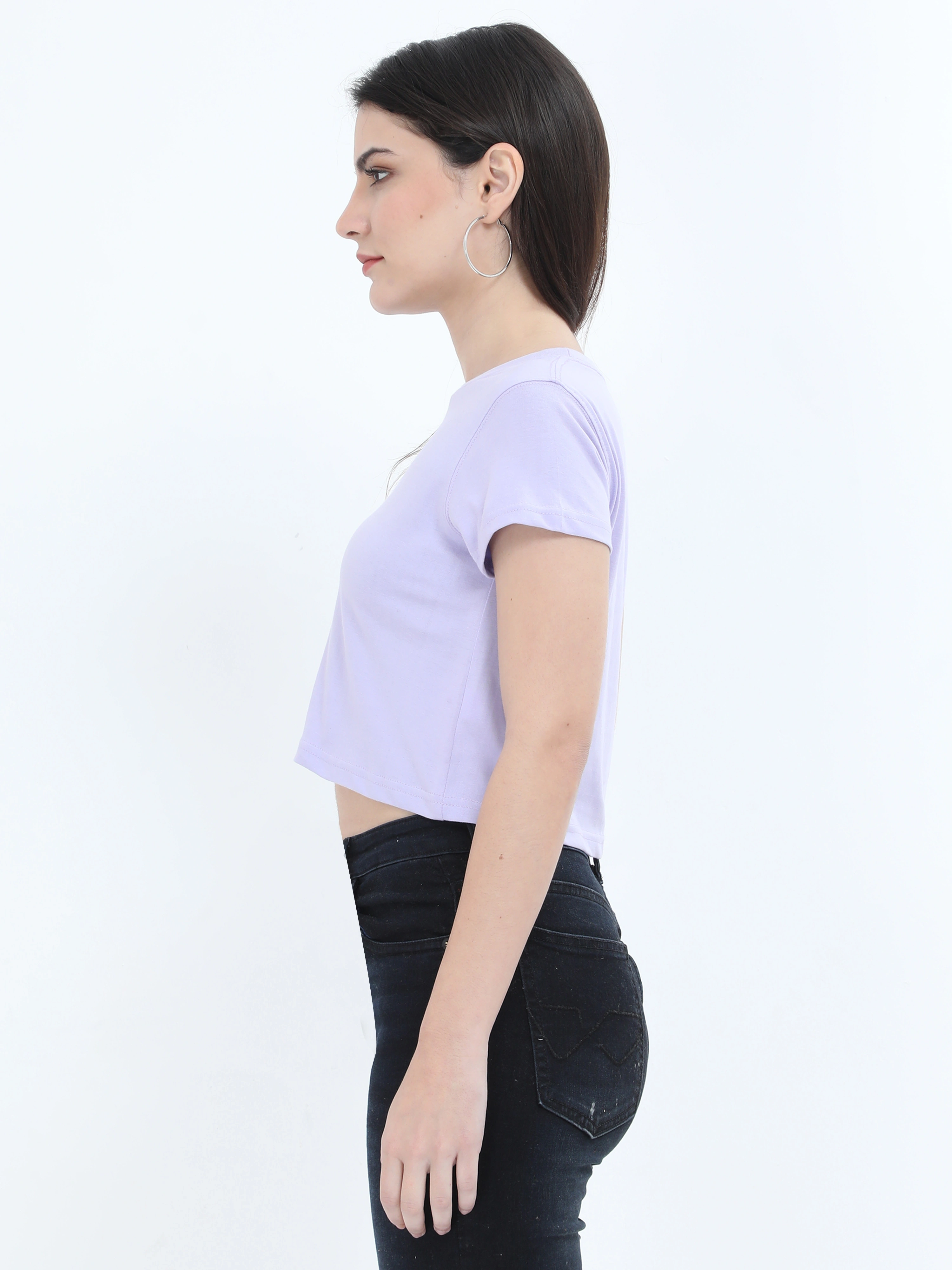 Female Crop Tops-Lavender-S-1