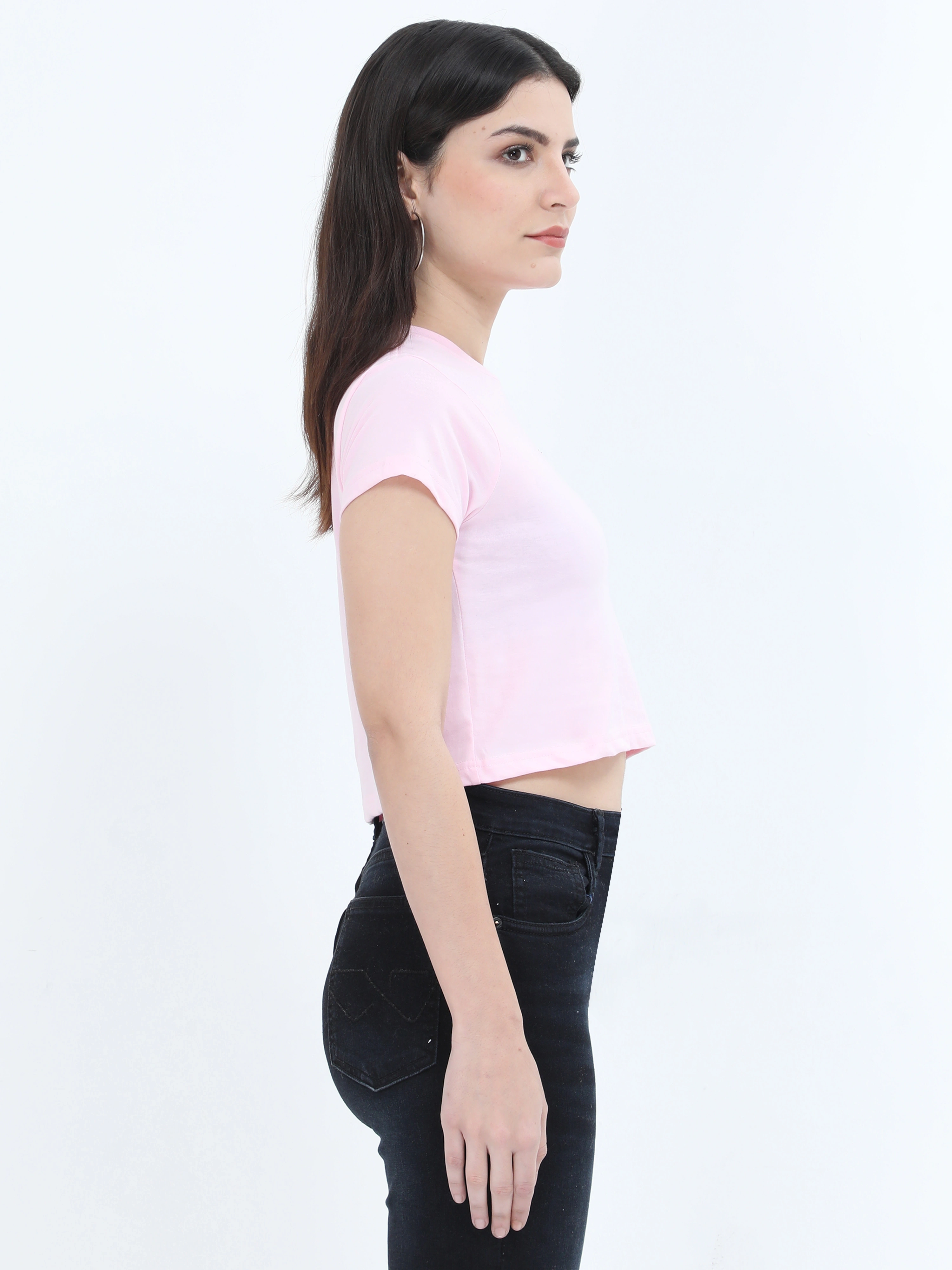 Female Crop Tops-Light Baby Pink-XS-2