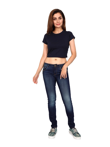 Female Crop Tops-Navy Blue-M-5
