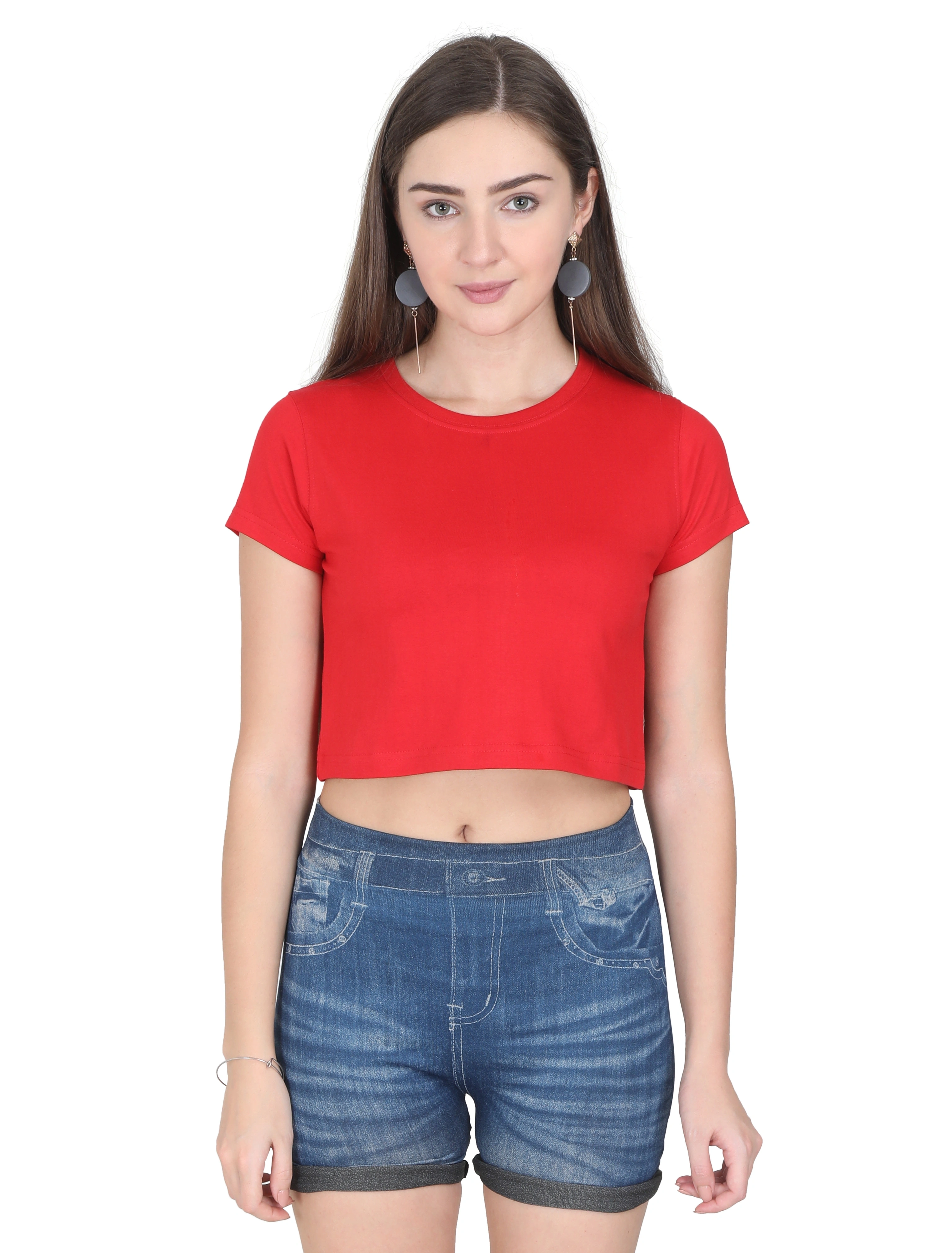 Female Crop Tops-FCpTp-Rd-L