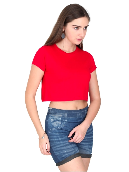 Female Crop Tops-Red-XL-2
