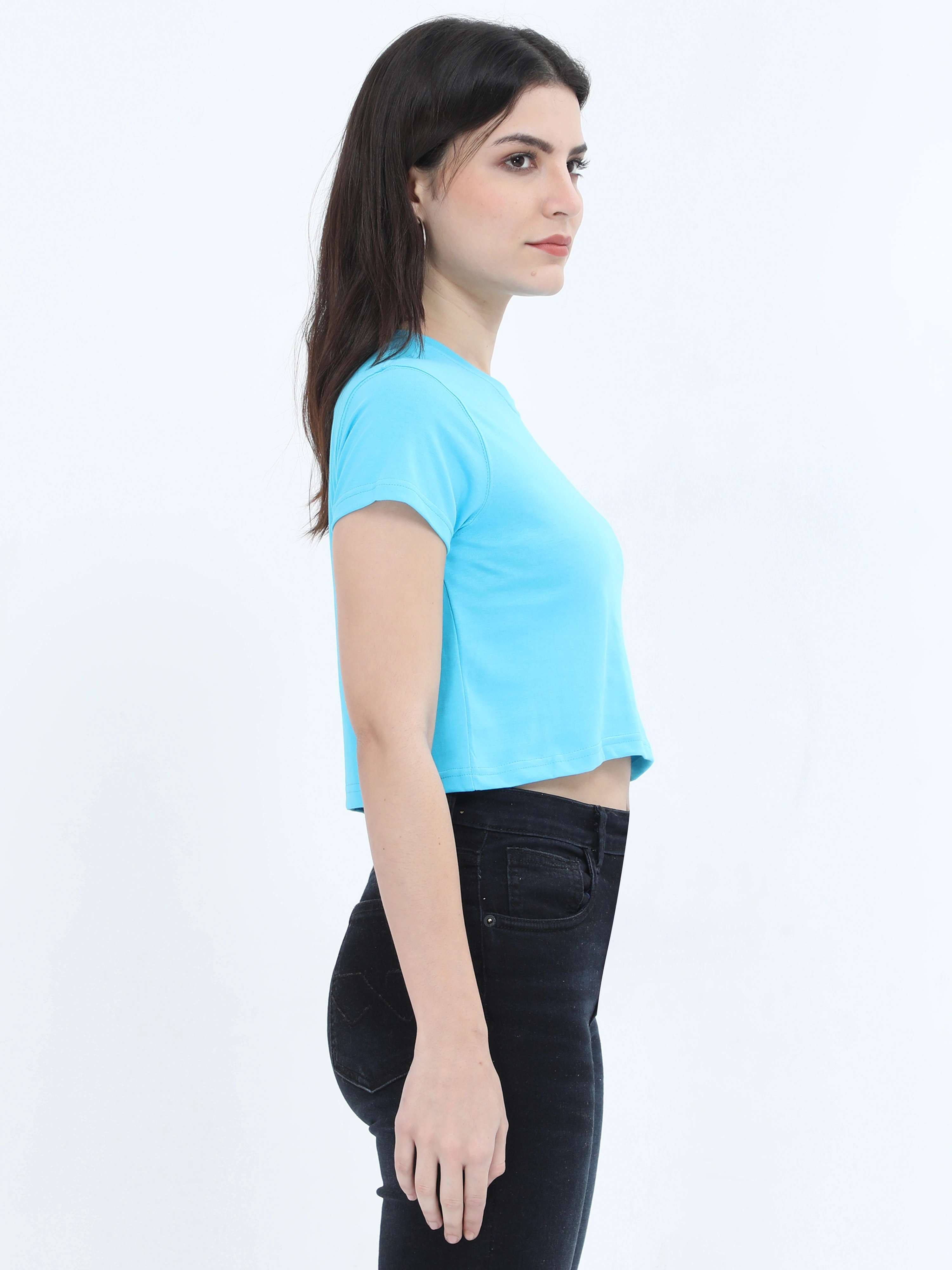 Female Crop Tops-SkyBlue-S-2