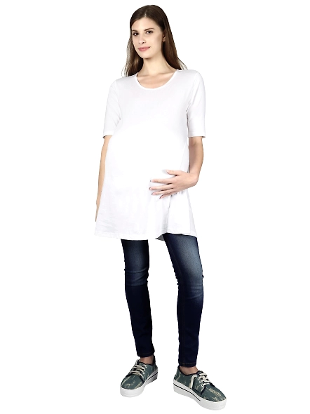 Female Maternity T-Shirt-White-S-4