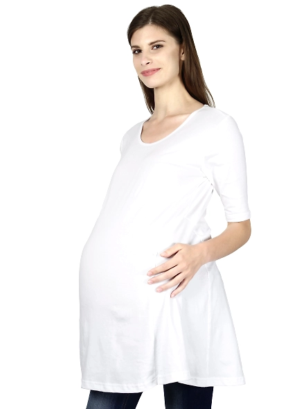 Female Maternity T-Shirt-FMtHs-Wh-M