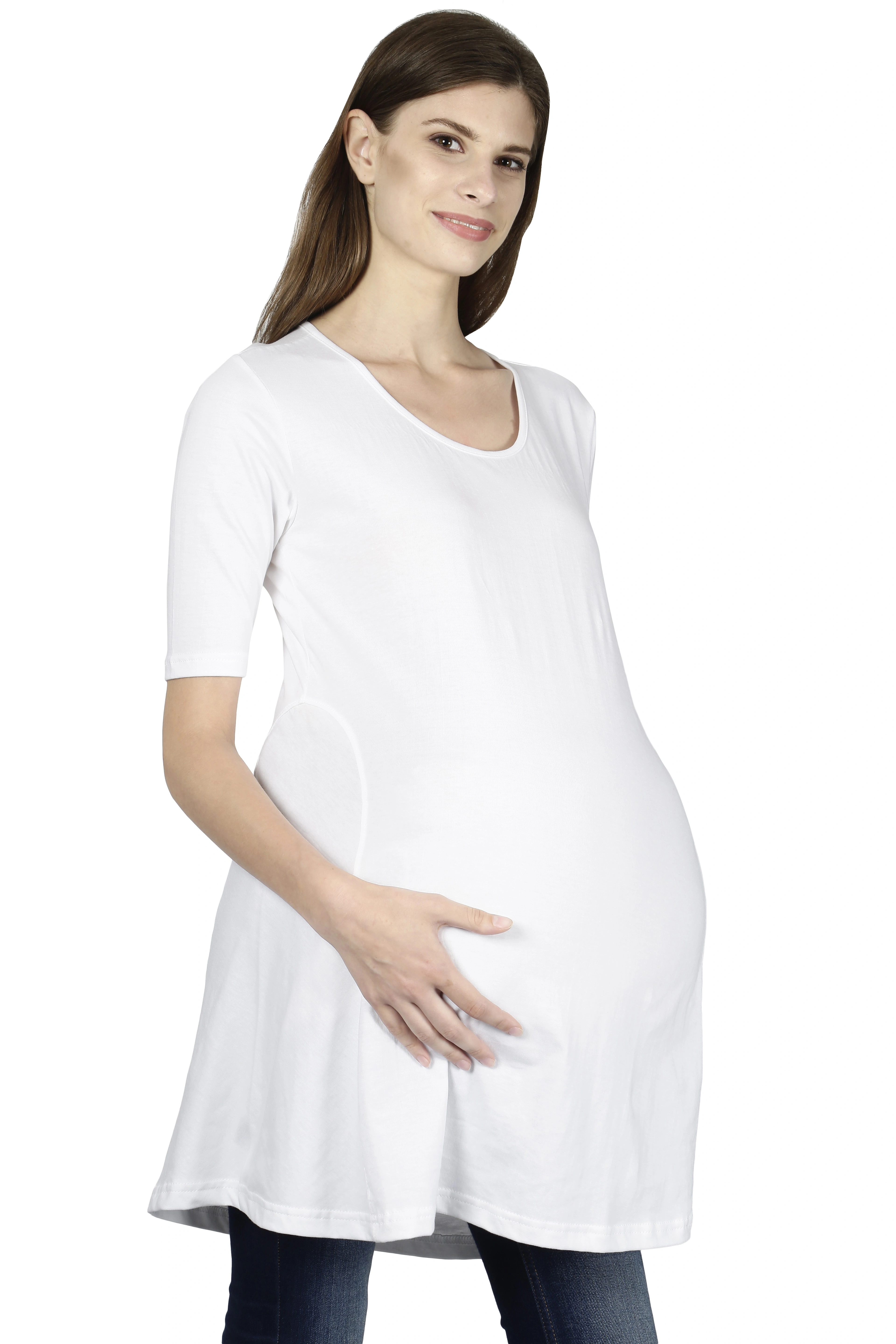 Female Maternity T-Shirt-White-XL-1