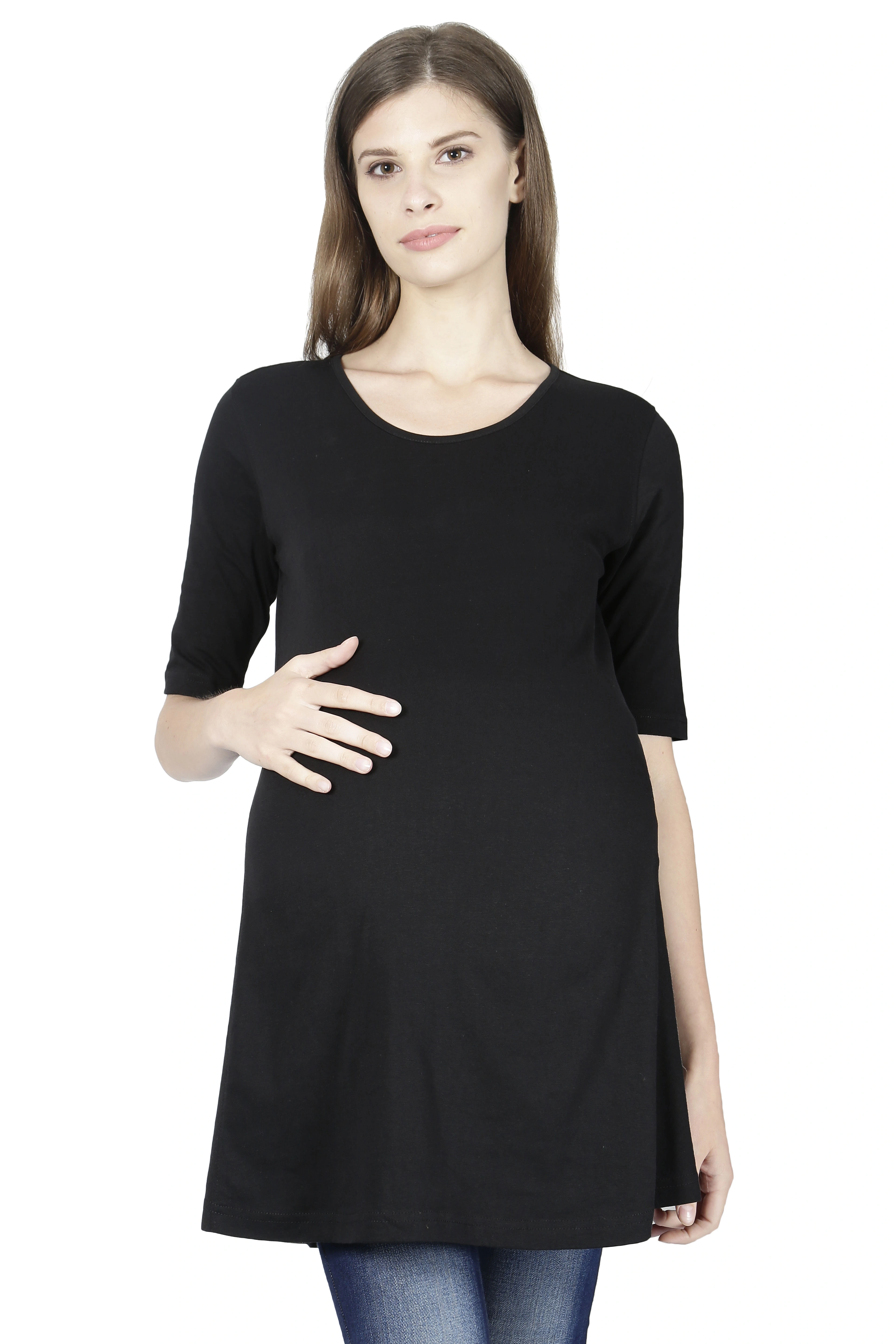 Female Maternity T-Shirt-Black-XL-2