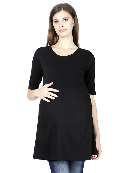 Female Maternity T-Shirt-Black-XL-2