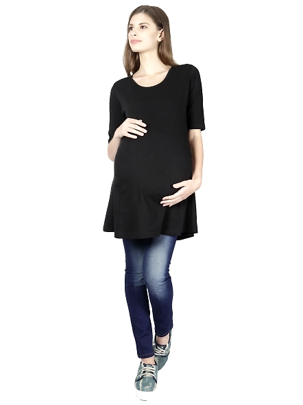 Female Maternity T-Shirt-Black-XL-4