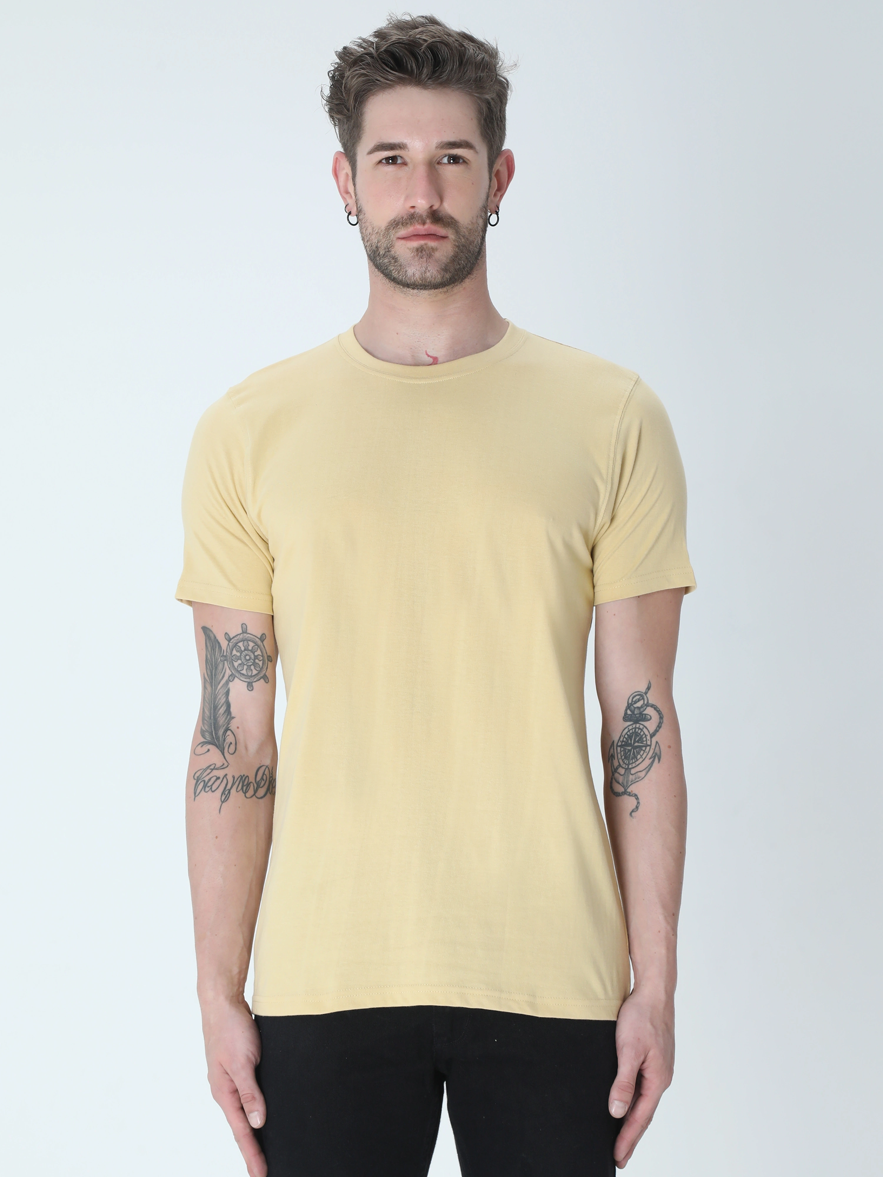 Round Neck Half Sleeve Classic-MRnHs-Be-L